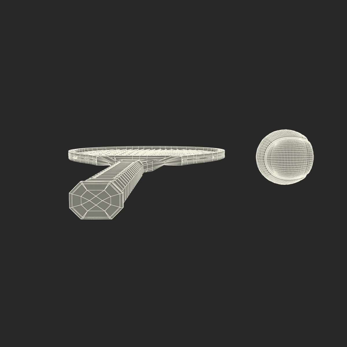 Tennis Racket and Ball 3D