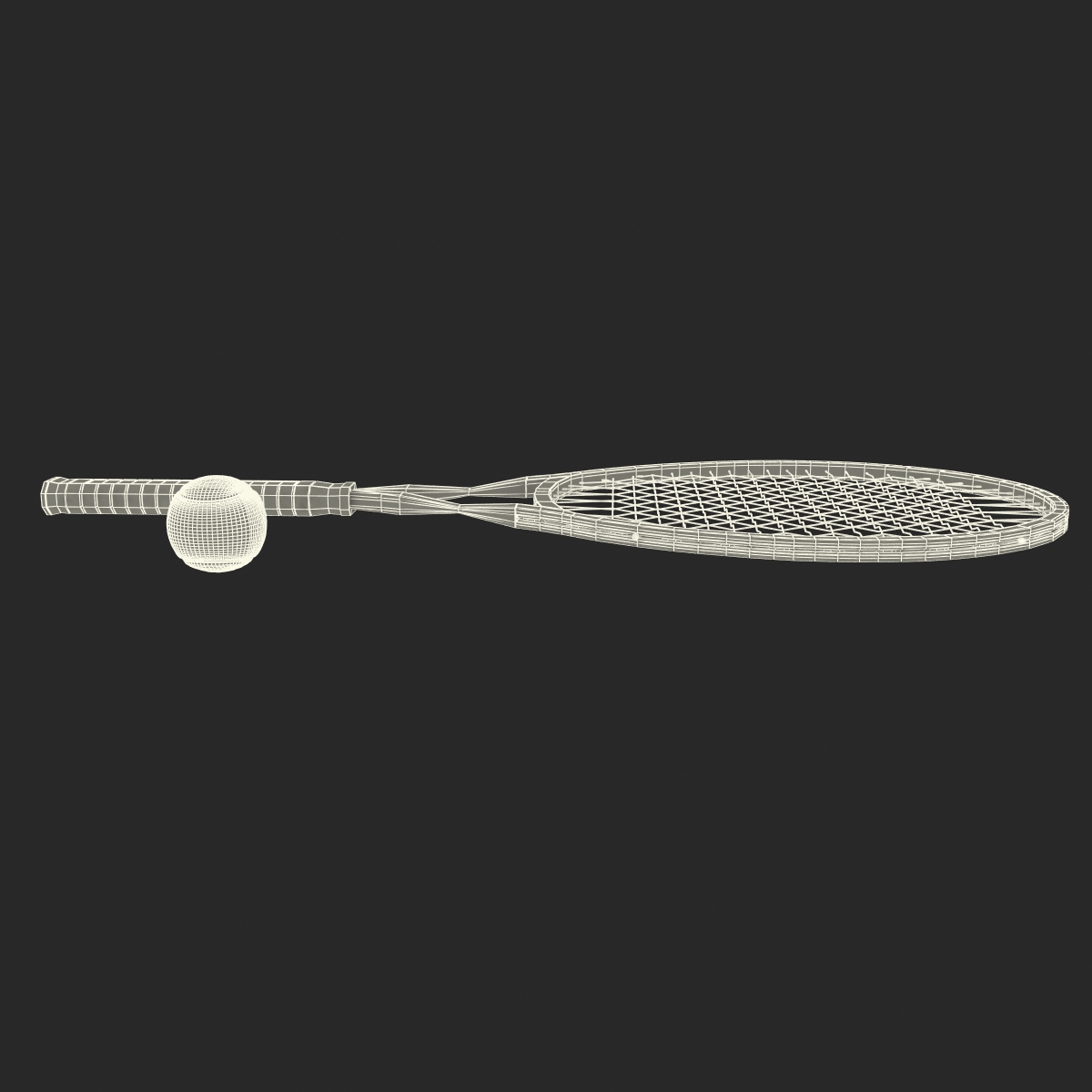 Tennis Racket and Ball 3D