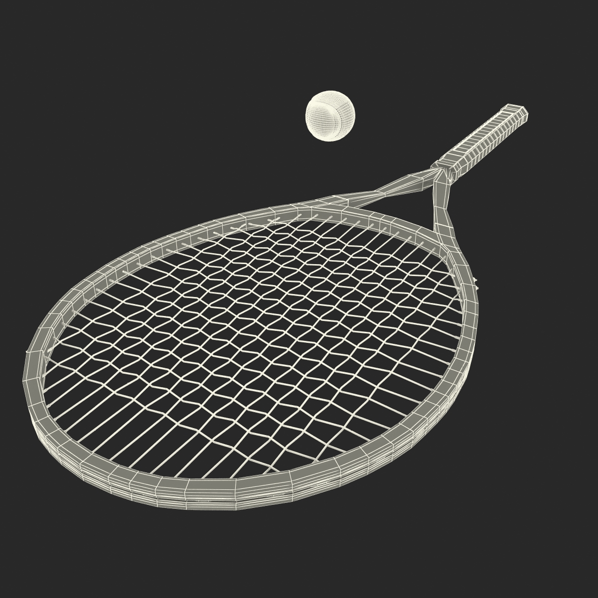 Tennis Racket and Ball 3D