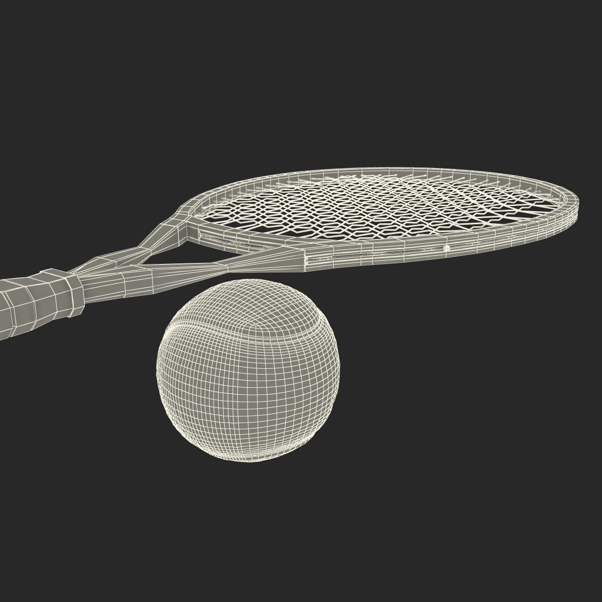 Tennis Racket and Ball 3D