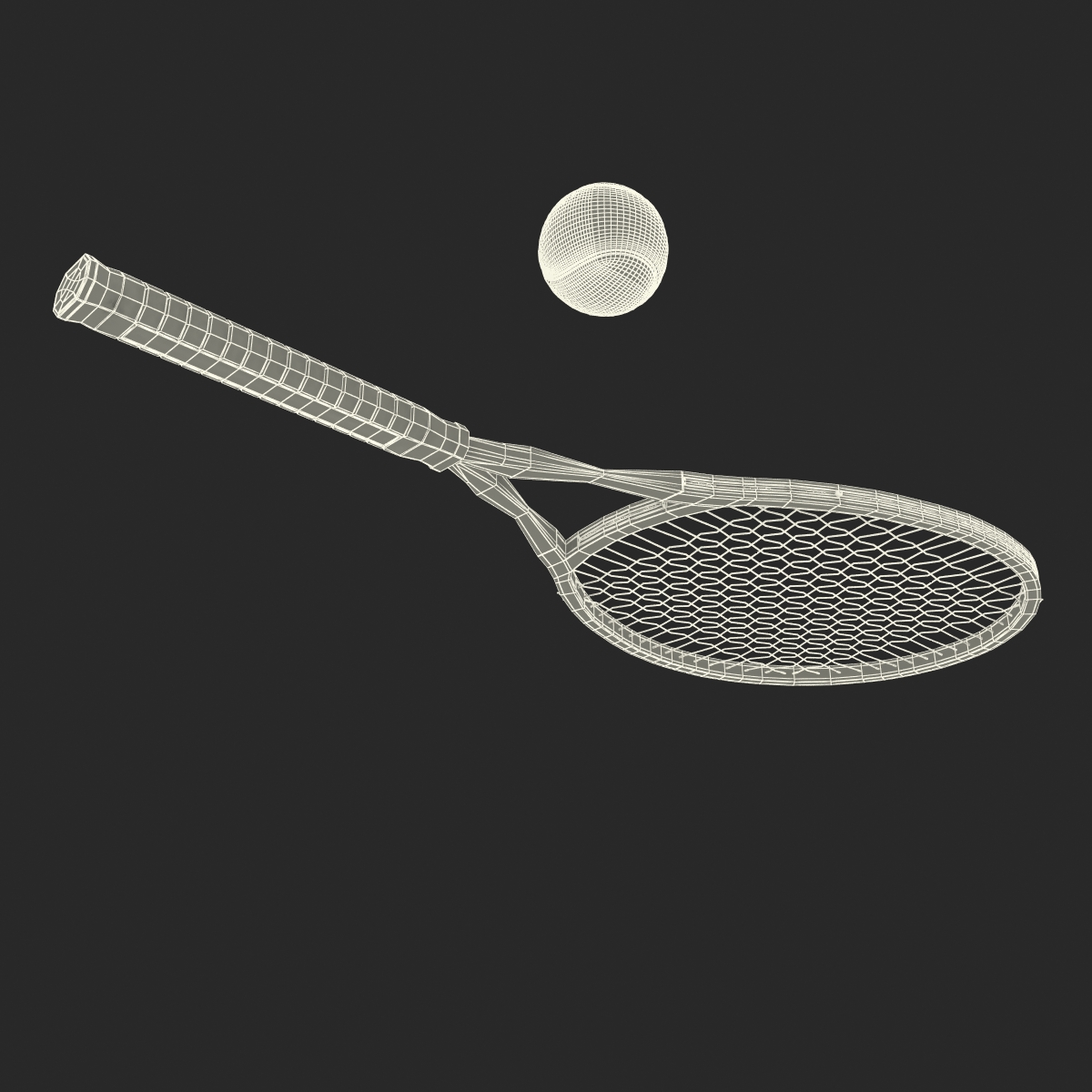 Tennis Racket and Ball 3D