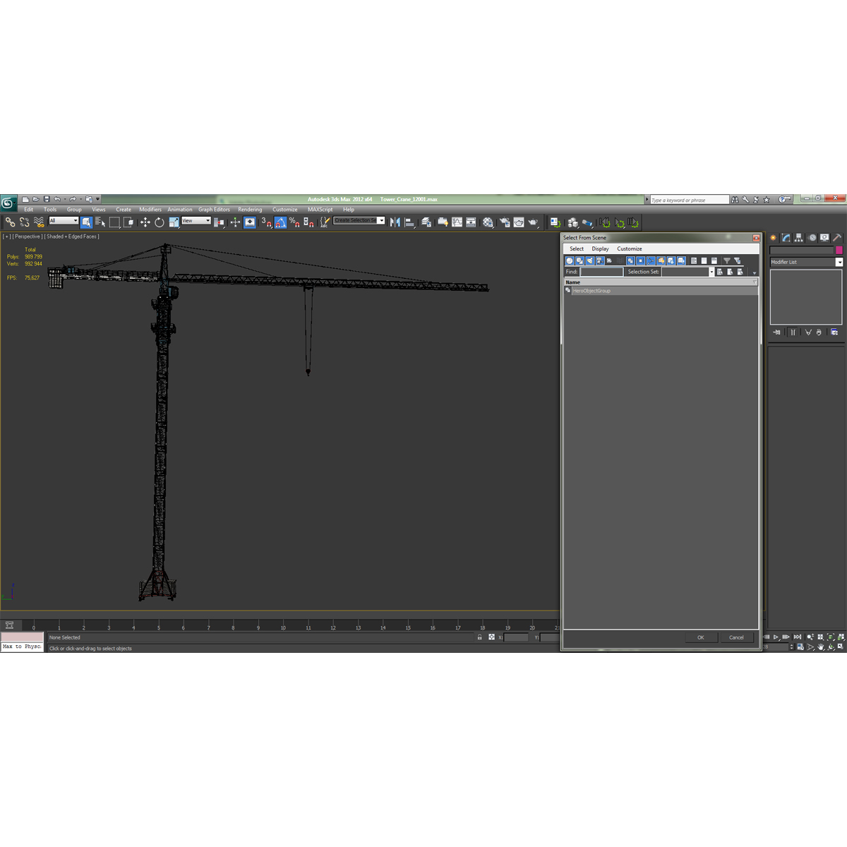 3D Tower Crane Rigged model