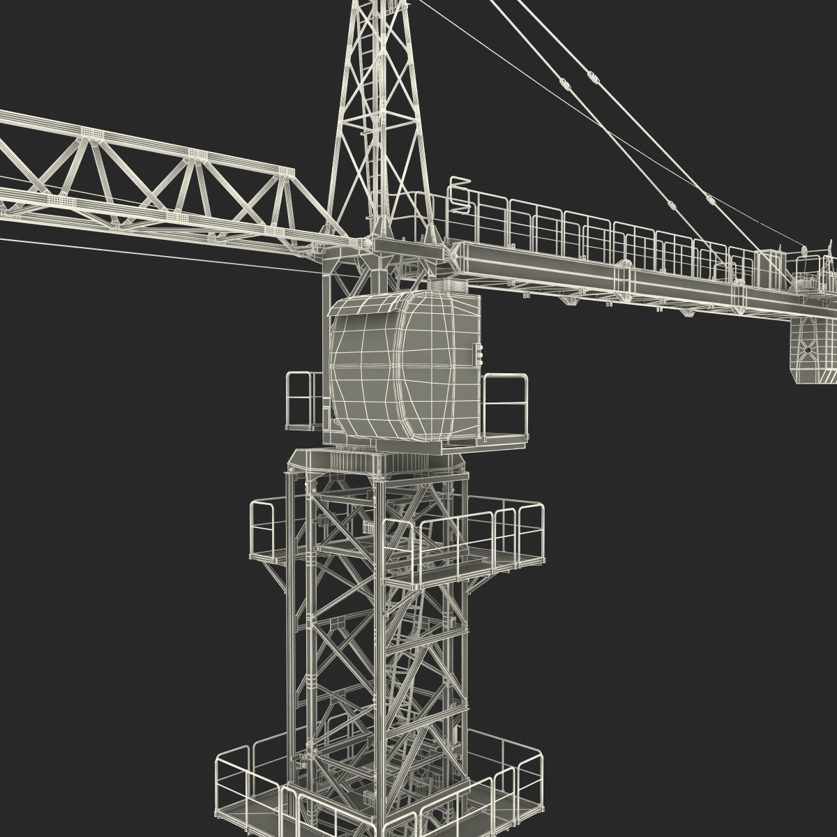 3D Tower Crane Rigged model