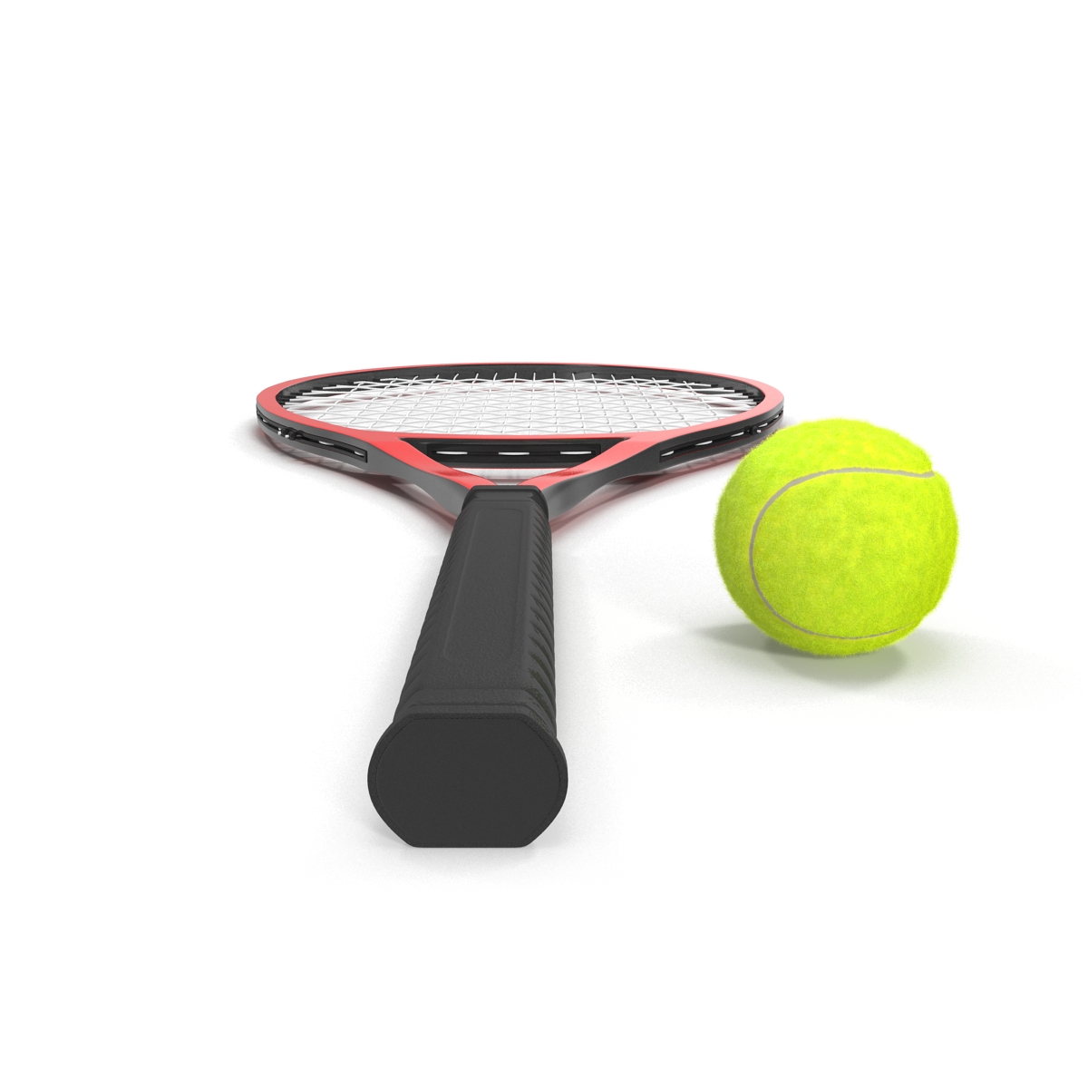 3D Tennis Racket and Ball with Fur