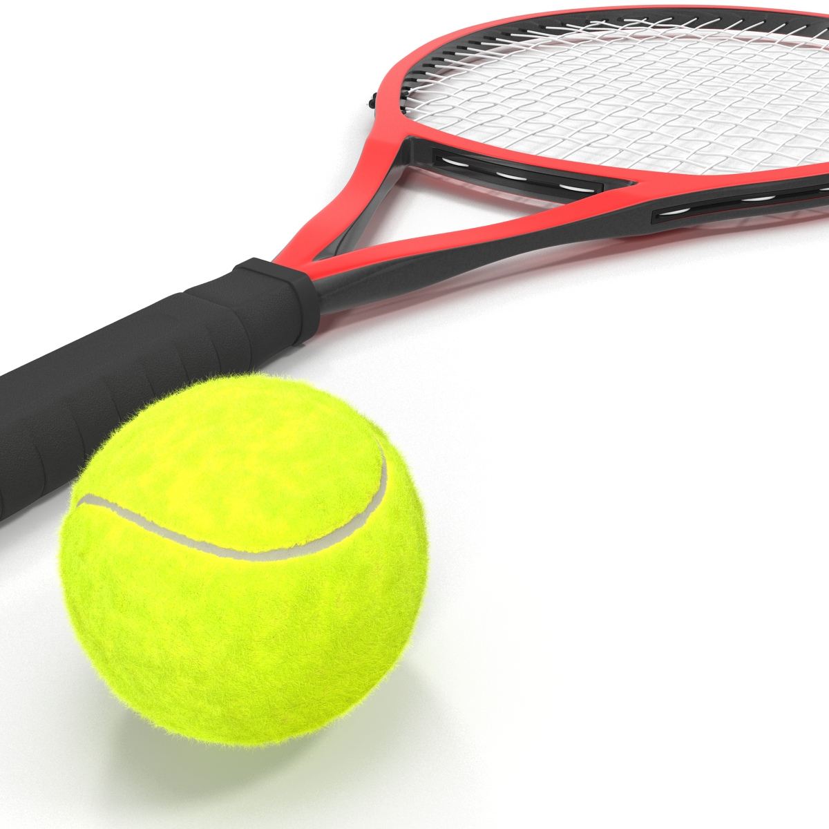 3D Tennis Racket and Ball with Fur