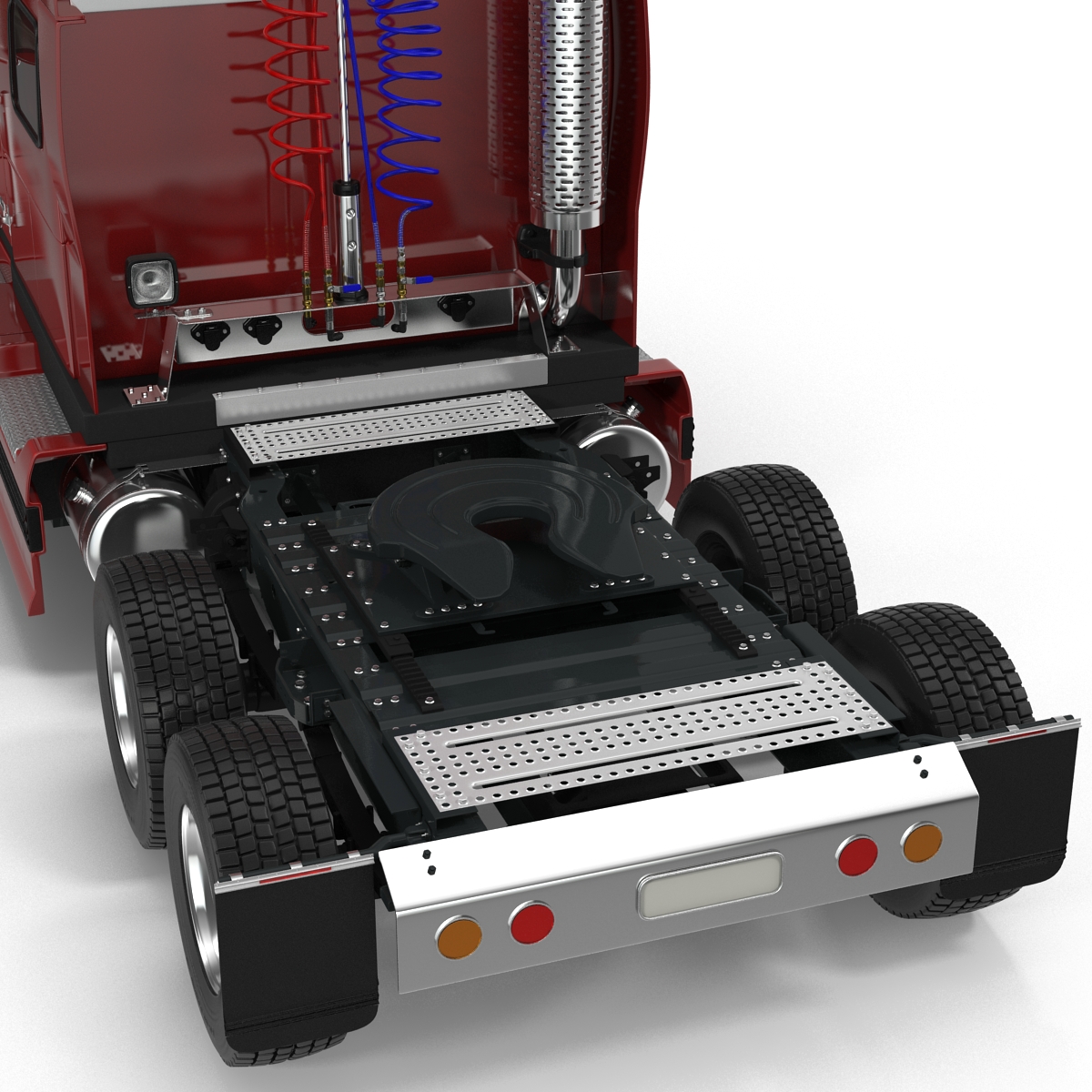 3D model Semi Trailer Truck Rigged