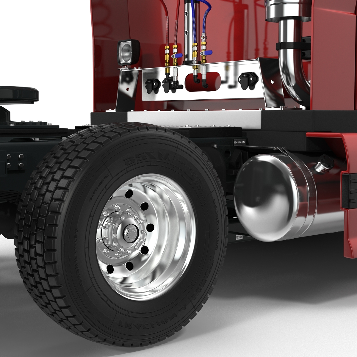 3D model Semi Trailer Truck Rigged