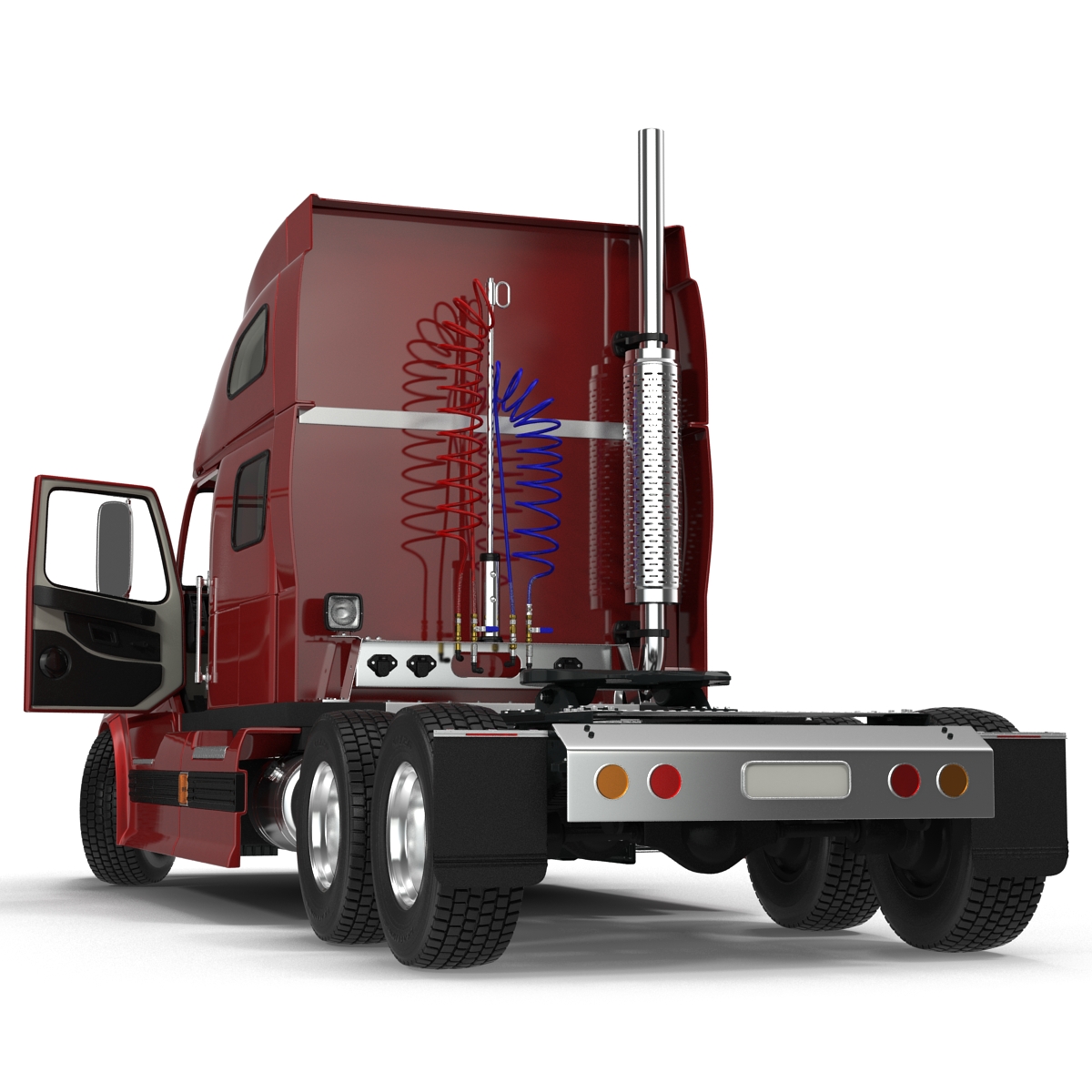 3D model Semi Trailer Truck Rigged