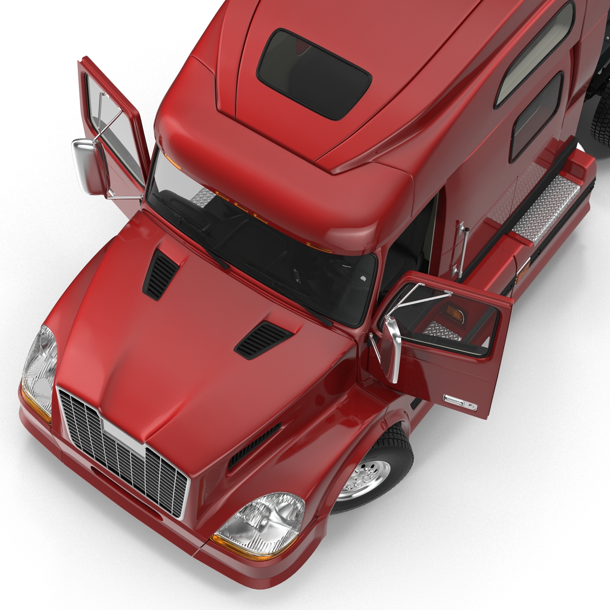 3D model Semi Trailer Truck Rigged