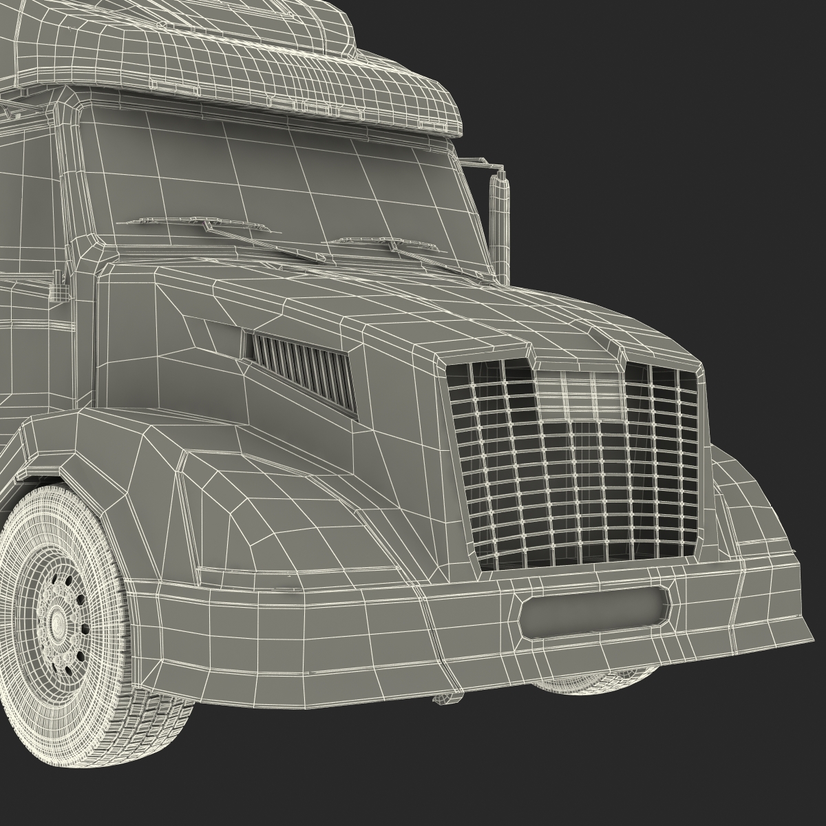 3D model Semi Trailer Truck Rigged