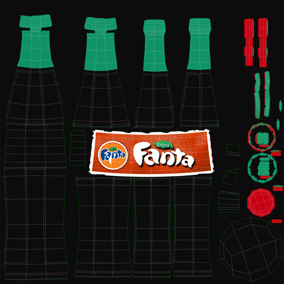 3D Refrigerator Fanta model