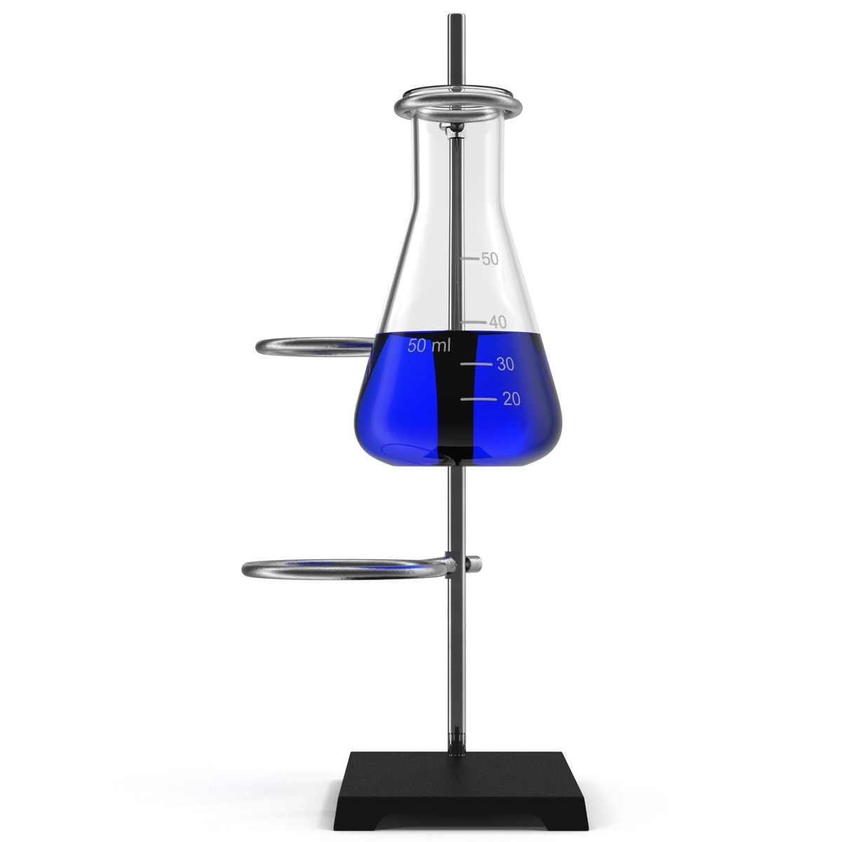 Ring Stand and 50 ml Erlenmeyer Flask 3D