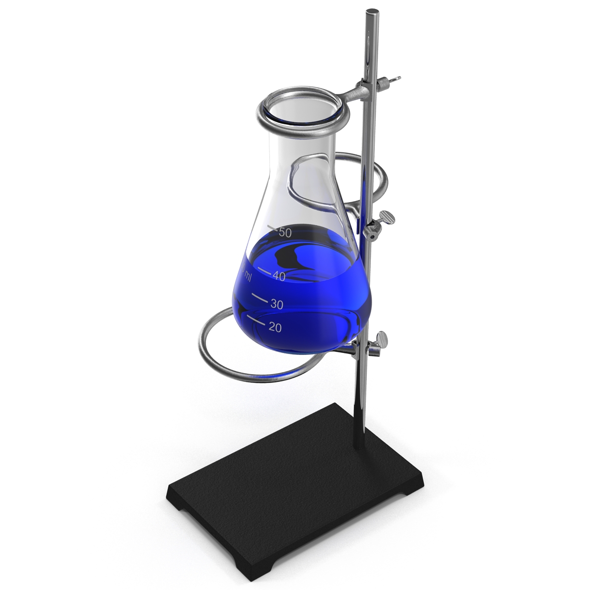 Ring Stand and 50 ml Erlenmeyer Flask 3D