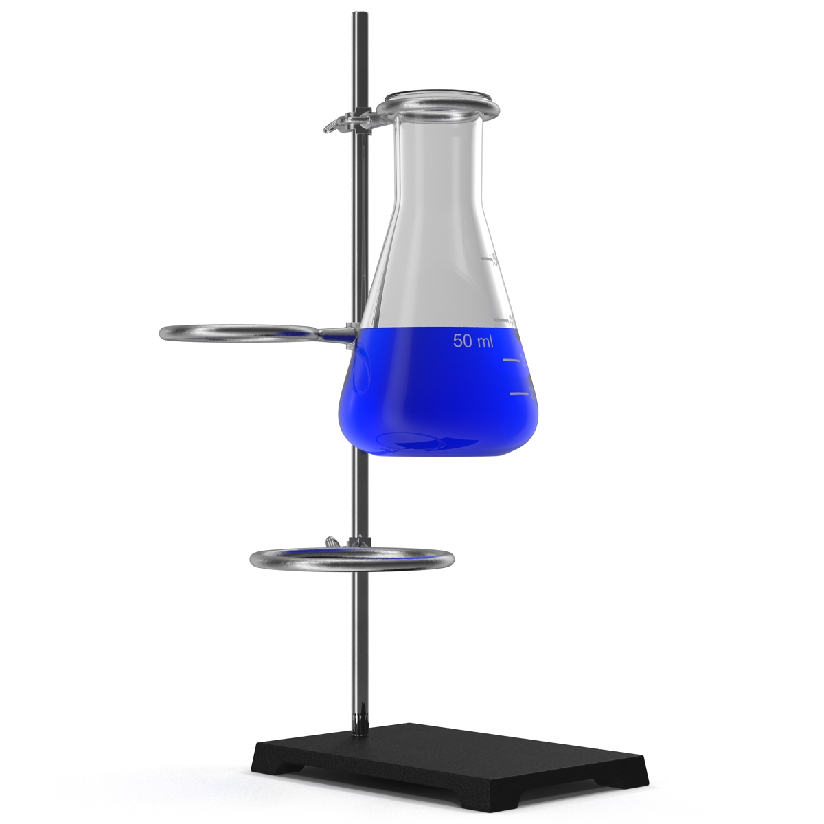 Ring Stand and 50 ml Erlenmeyer Flask 3D