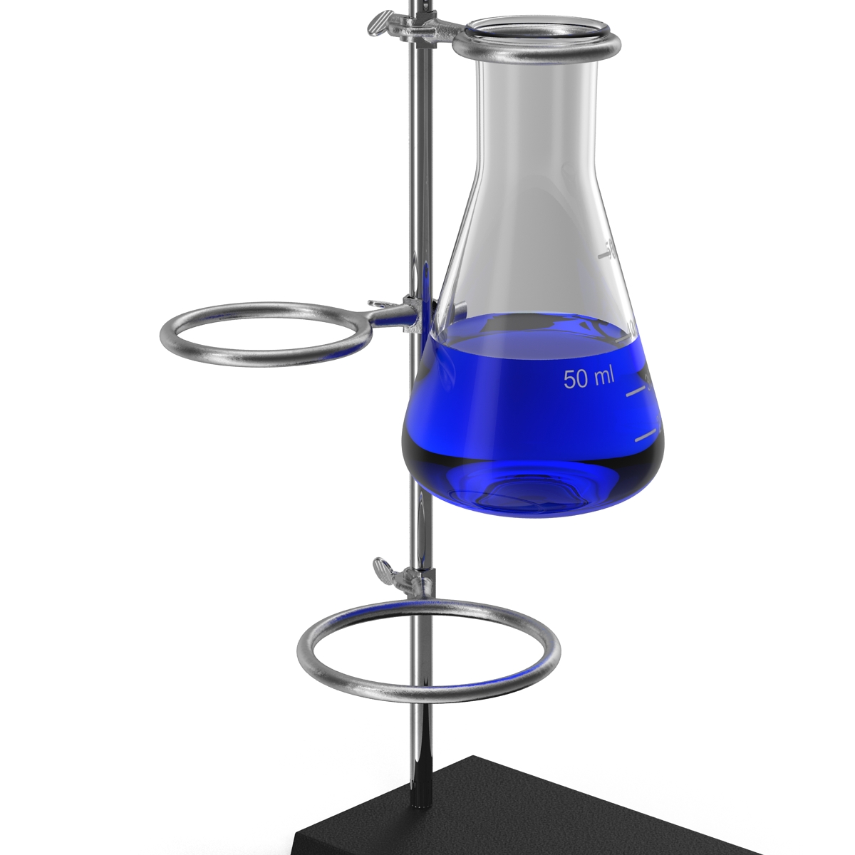 Ring Stand and 50 ml Erlenmeyer Flask 3D