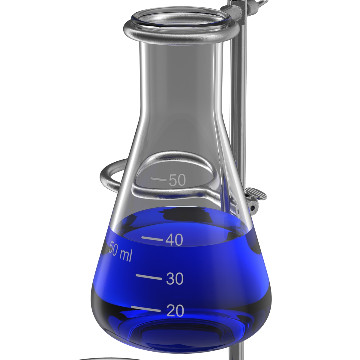 Ring Stand and 50 ml Erlenmeyer Flask 3D