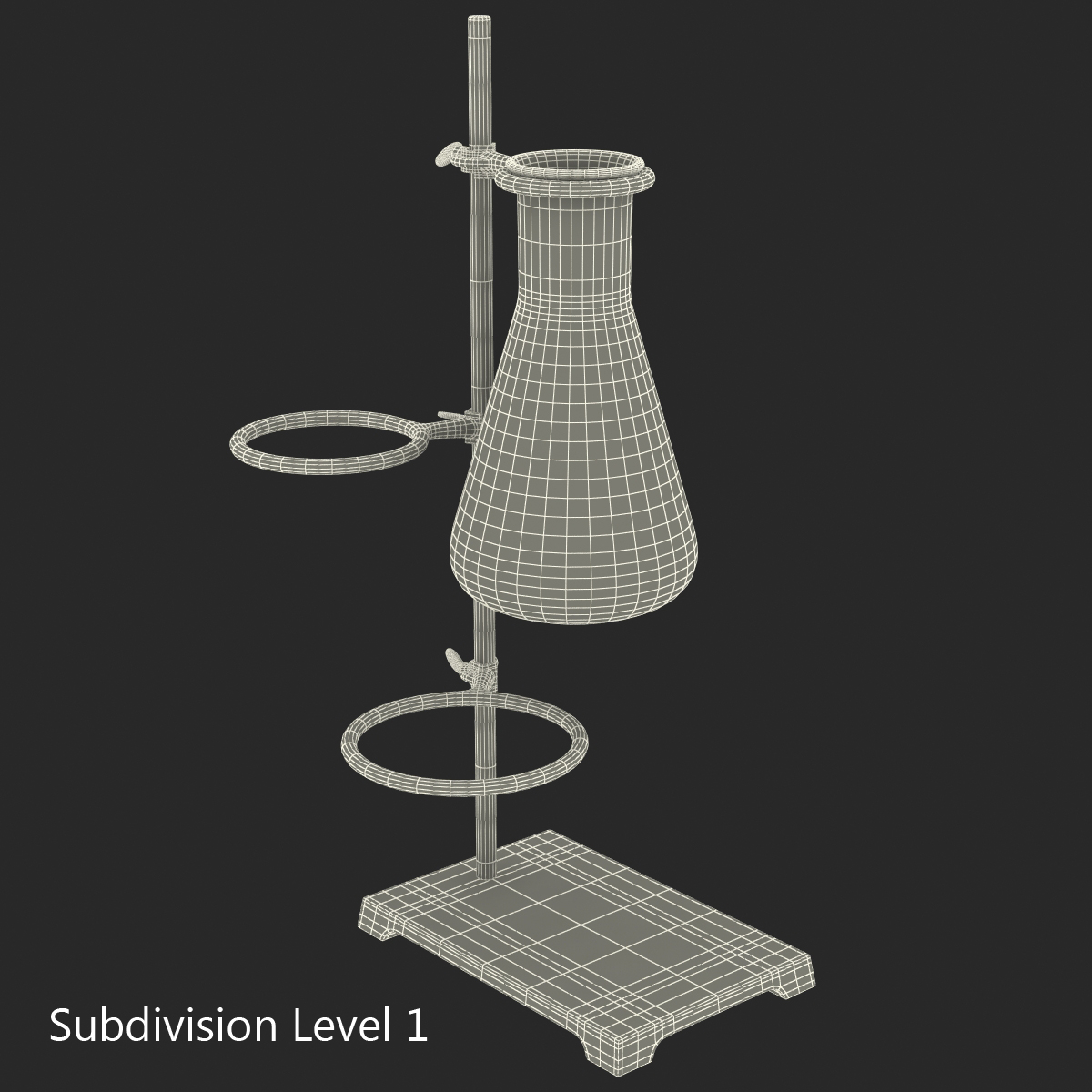 Ring Stand and 50 ml Erlenmeyer Flask 3D