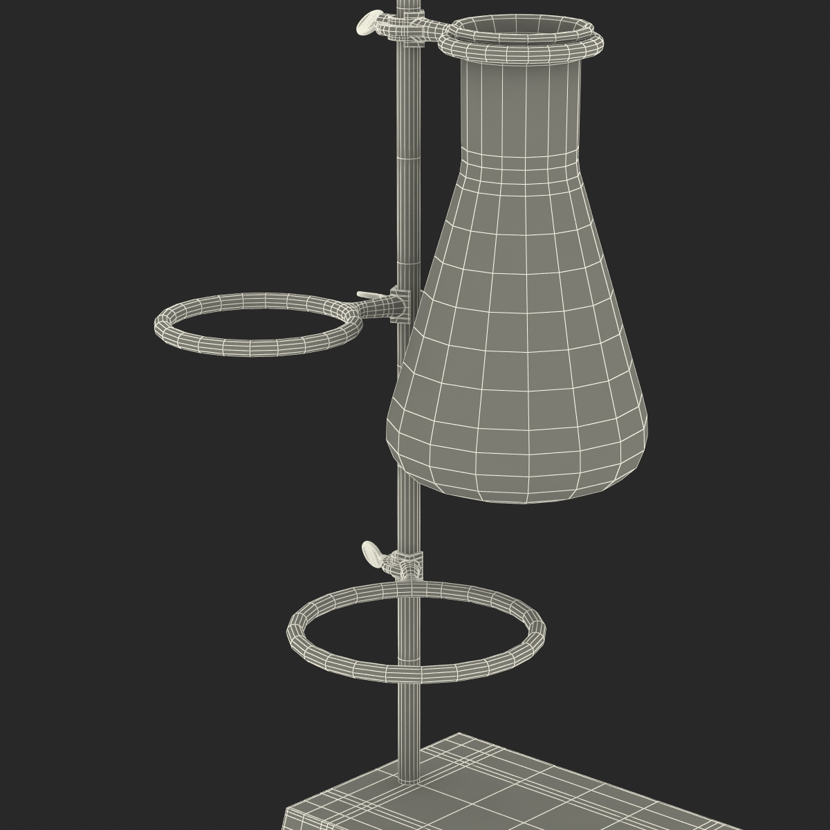 Ring Stand and 50 ml Erlenmeyer Flask 3D