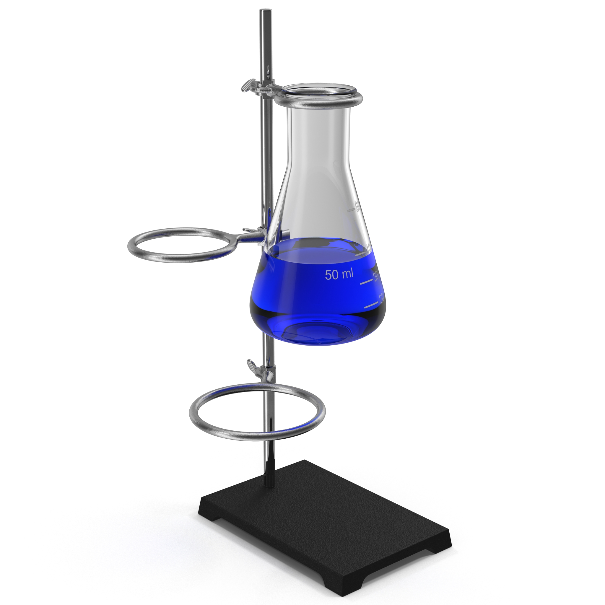 Ring Stand and 50 ml Erlenmeyer Flask 3D