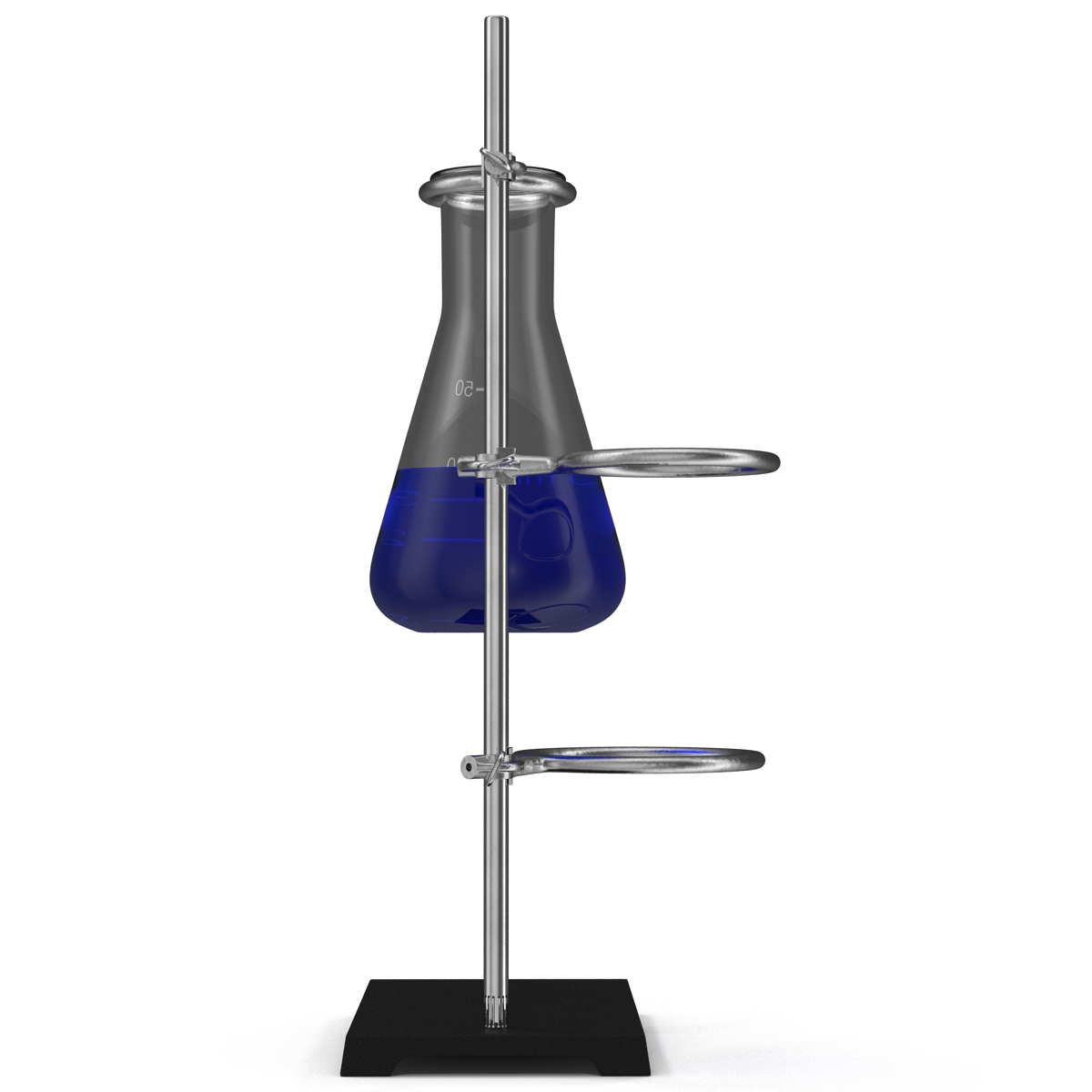 Ring Stand and 50 ml Erlenmeyer Flask 3D