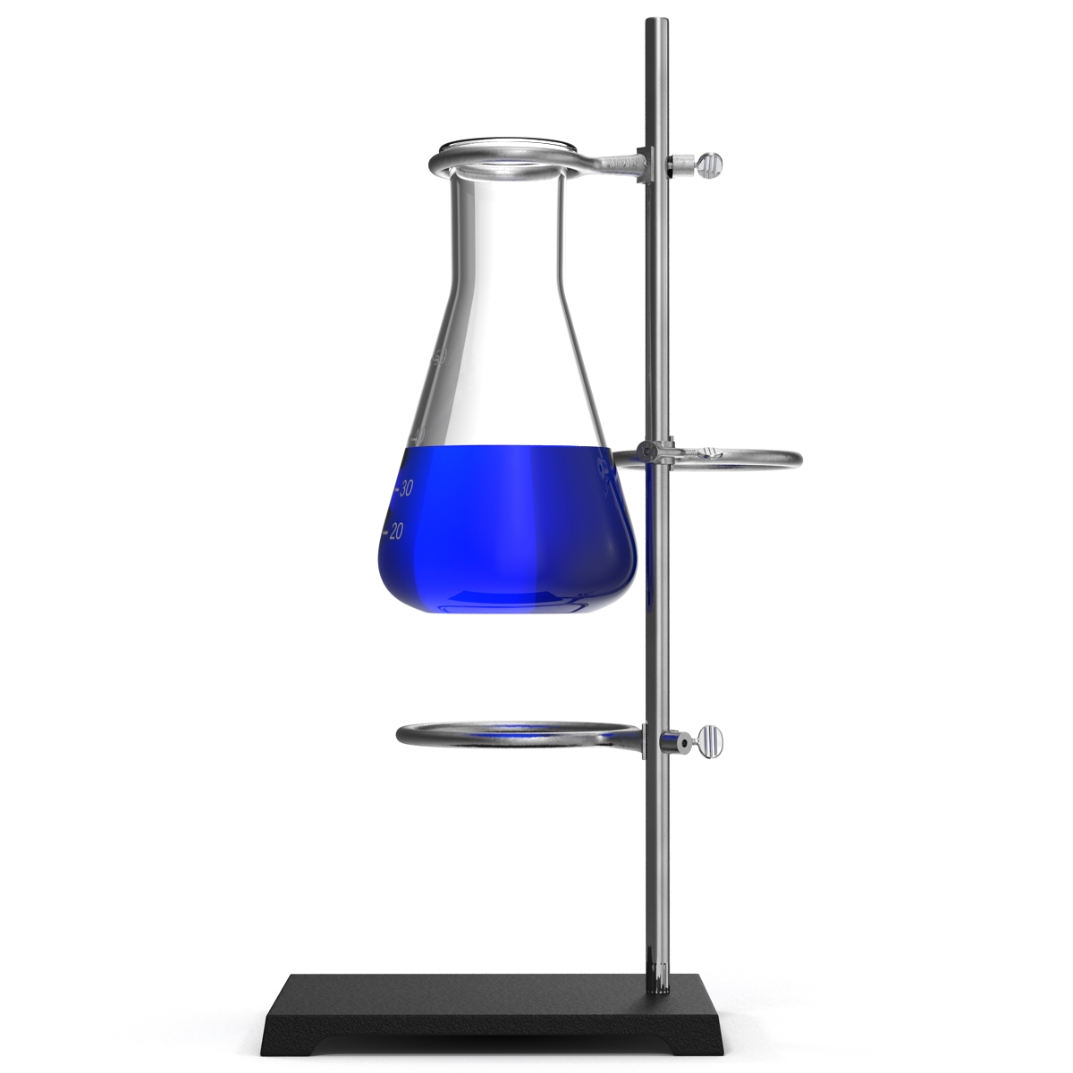 Ring Stand and 50 ml Erlenmeyer Flask 3D