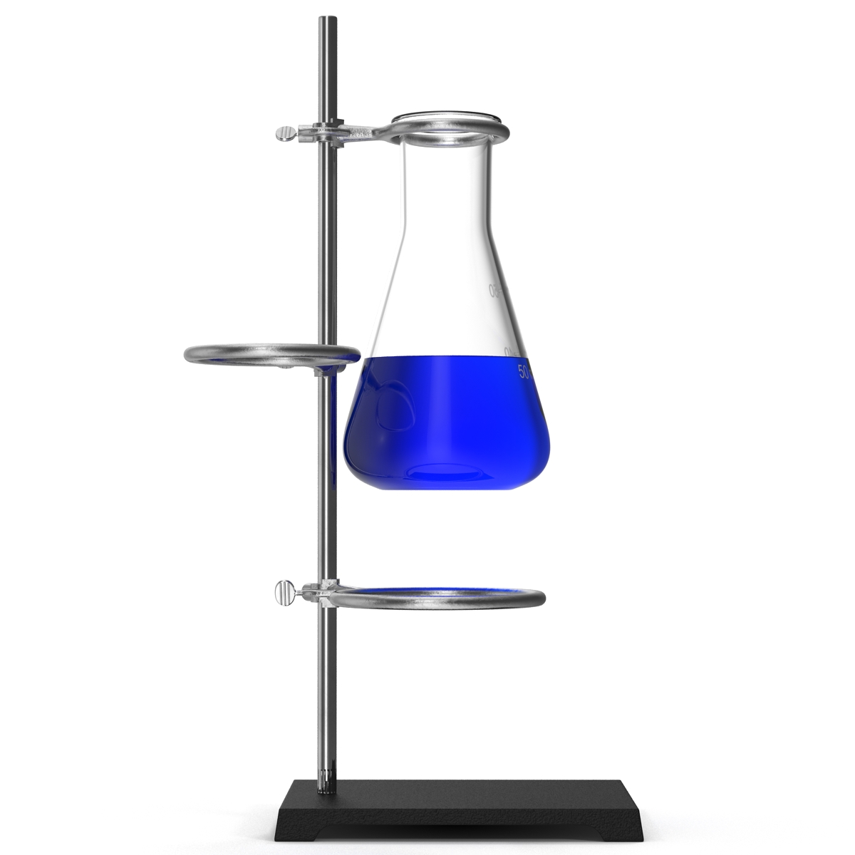 Ring Stand and 50 ml Erlenmeyer Flask 3D