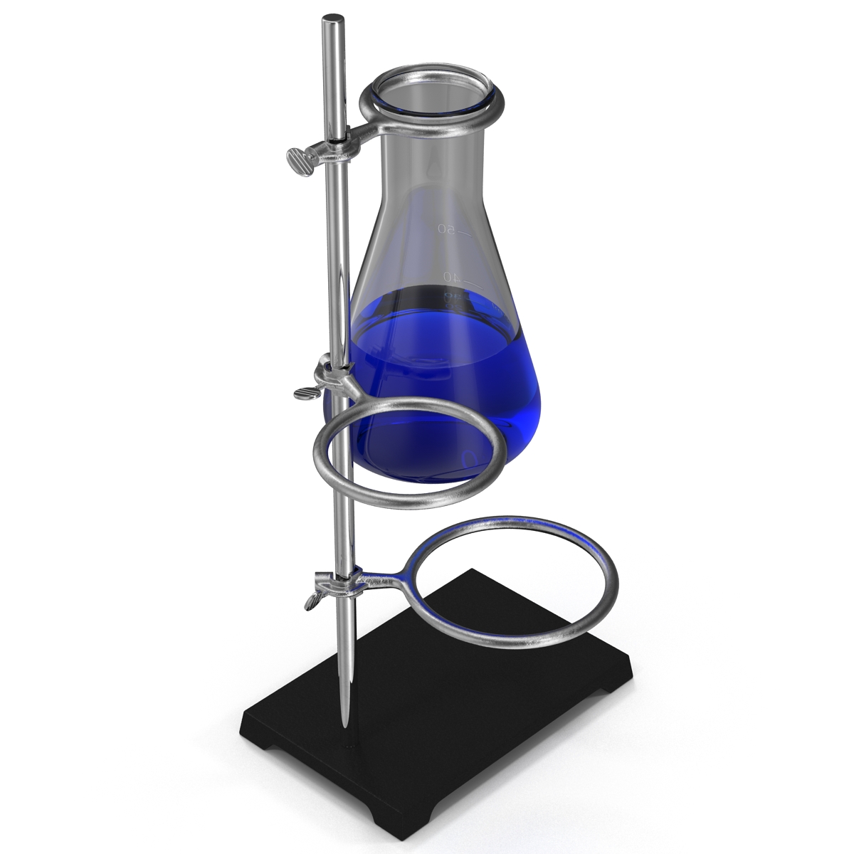 Ring Stand and 50 ml Erlenmeyer Flask 3D