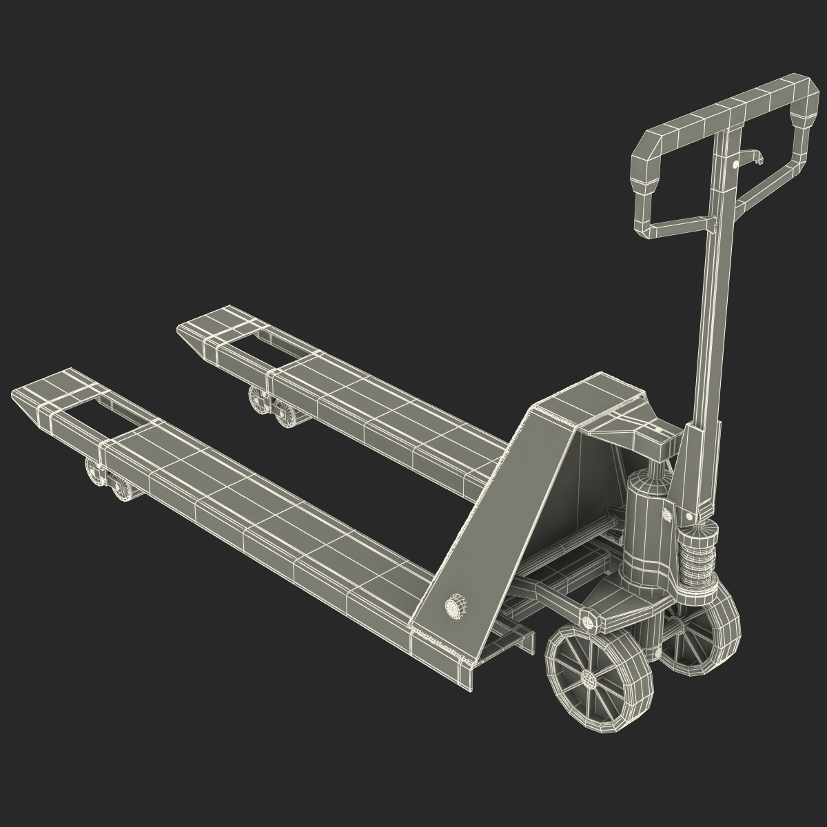 3D Pallet Jack Yellow model