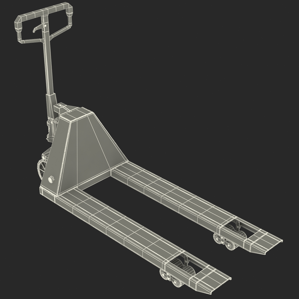 3D Pallet Jack Yellow model