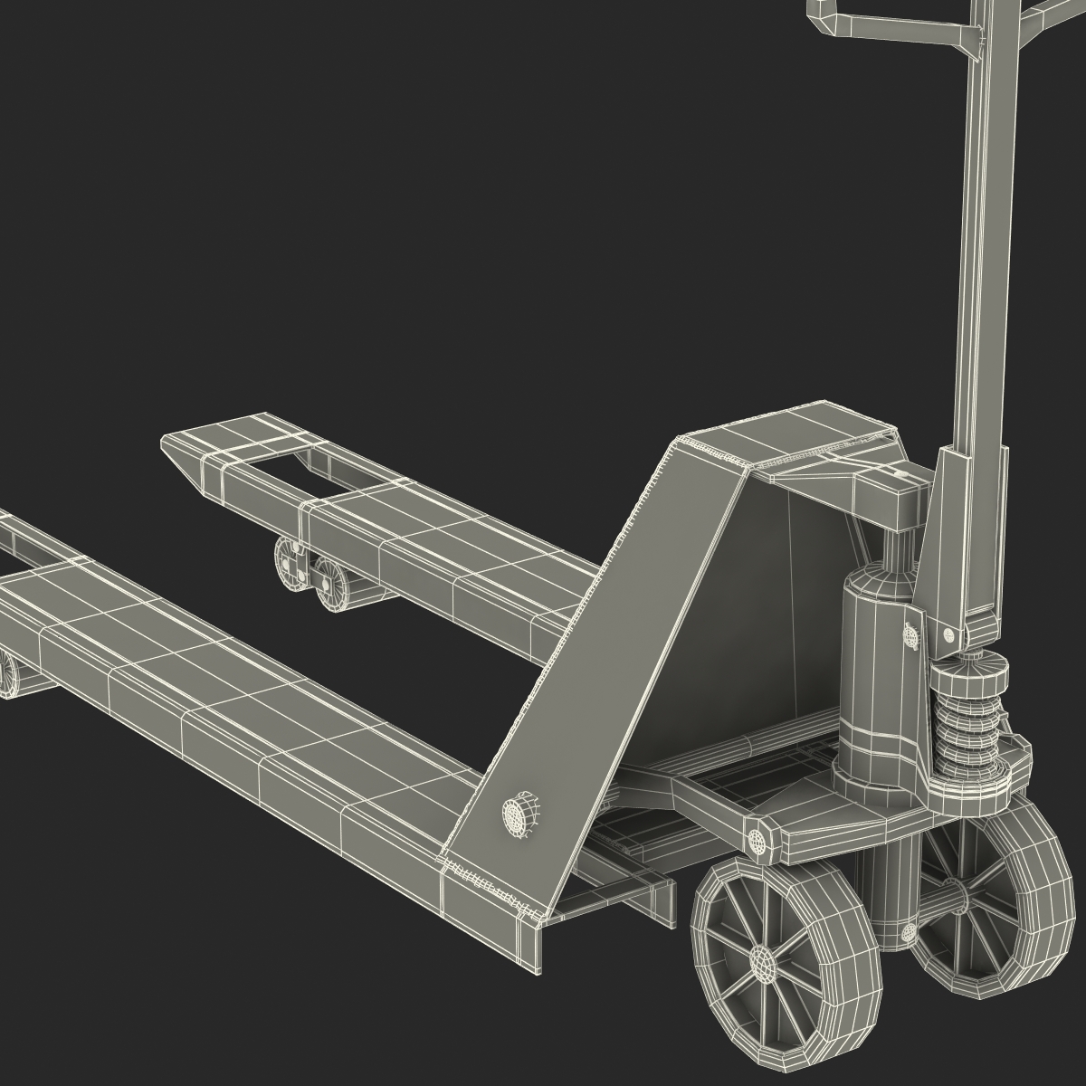 3D Pallet Jack Yellow model