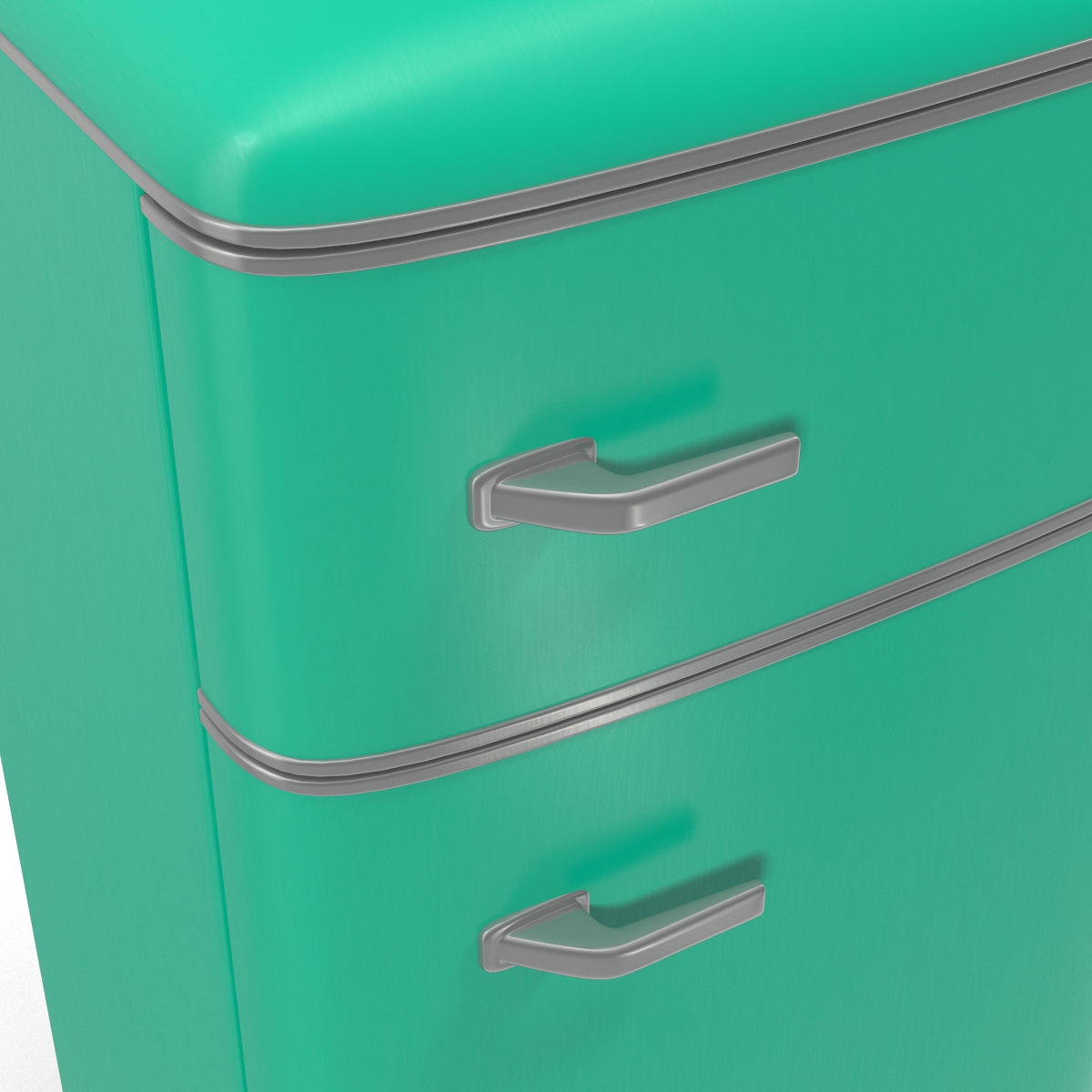 Retro Refrigerator Green 3D model