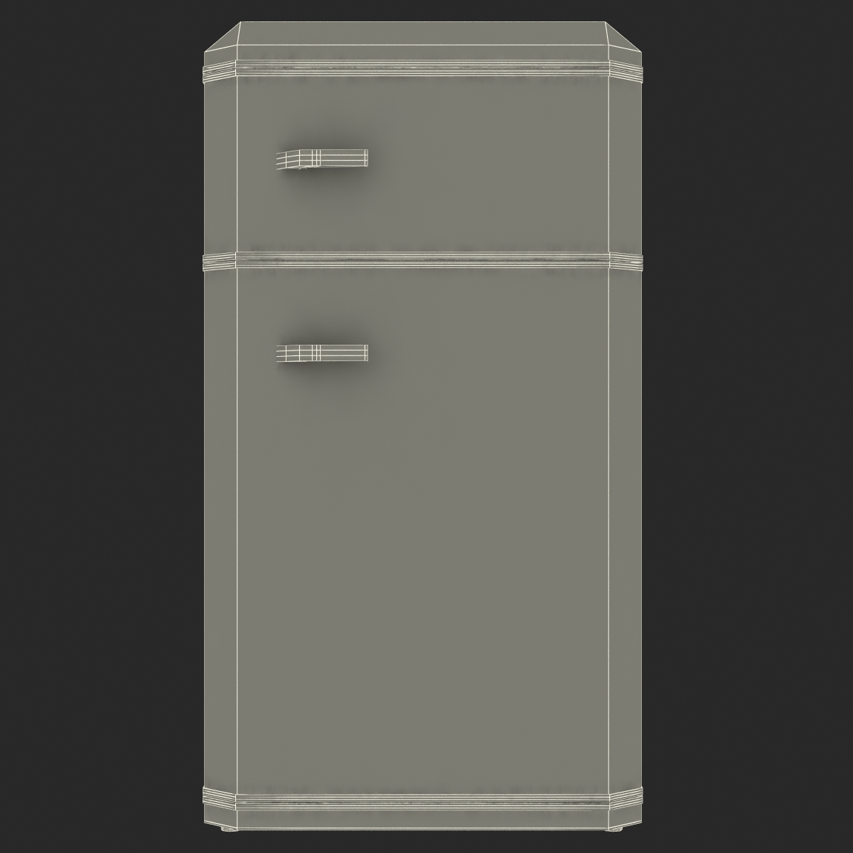 Retro Refrigerator Green 3D model