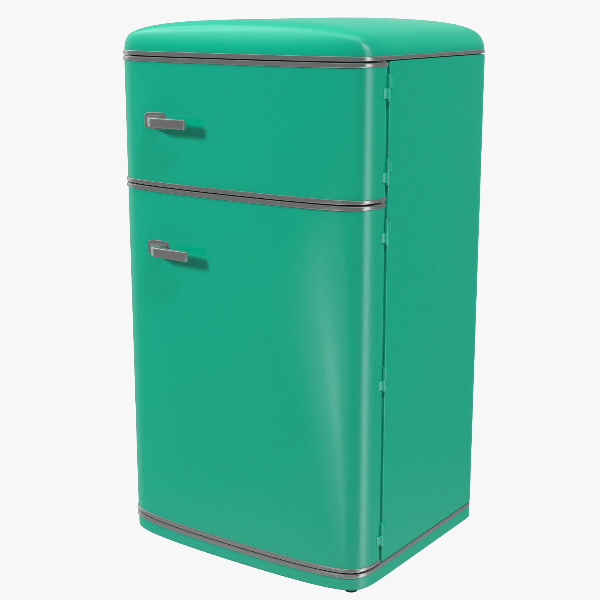 Retro Refrigerator Green 3D model