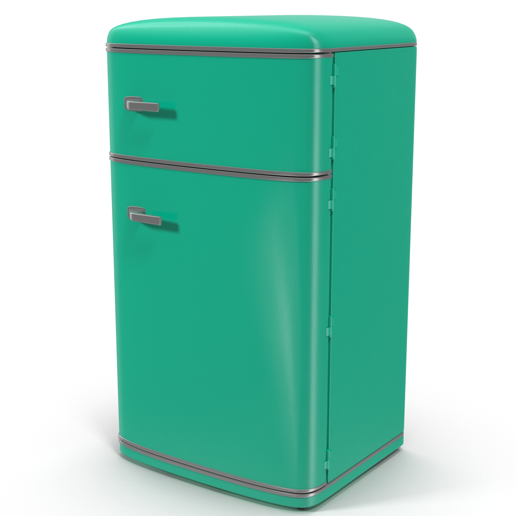 Retro Refrigerator Green 3D model