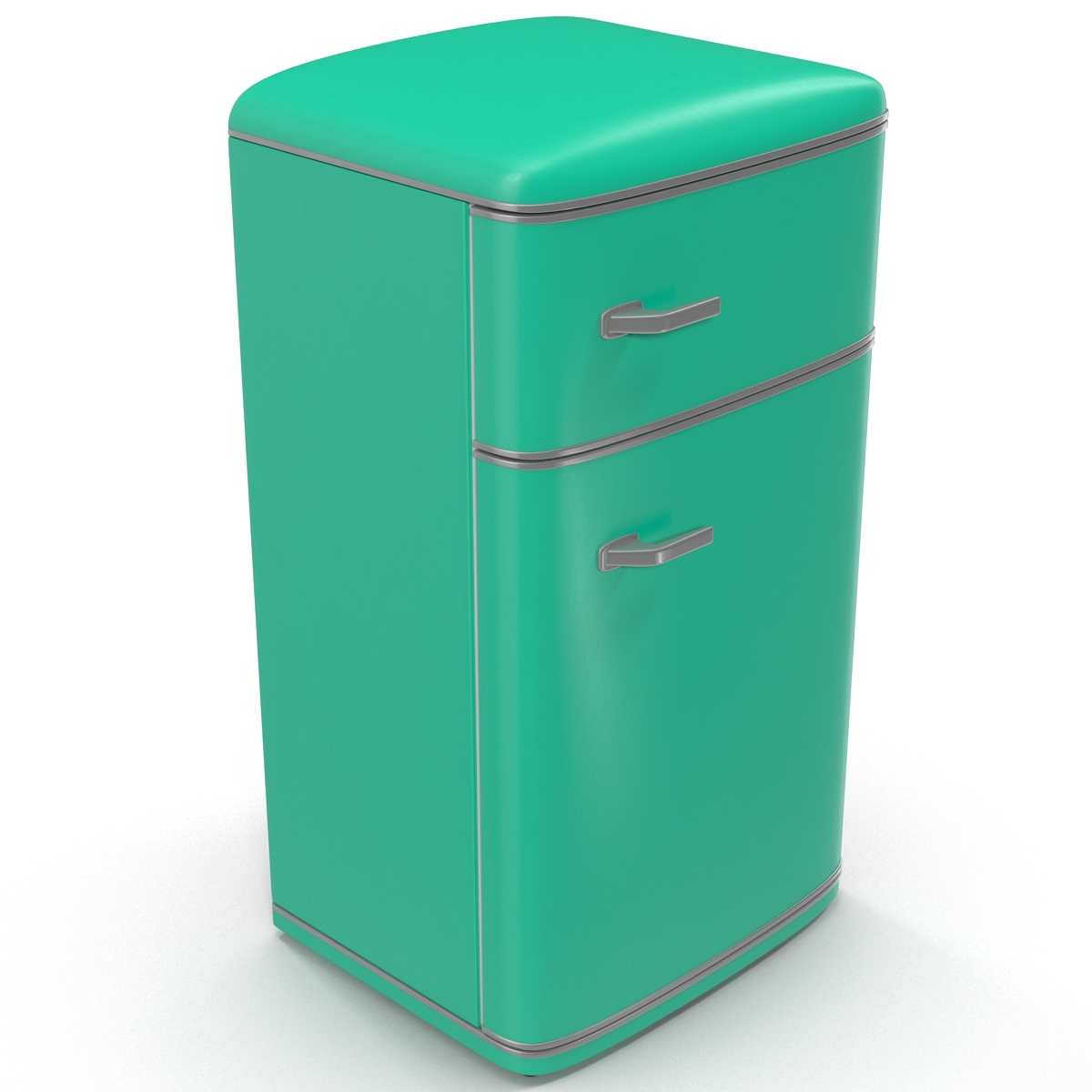 Retro Refrigerator Green 3D model