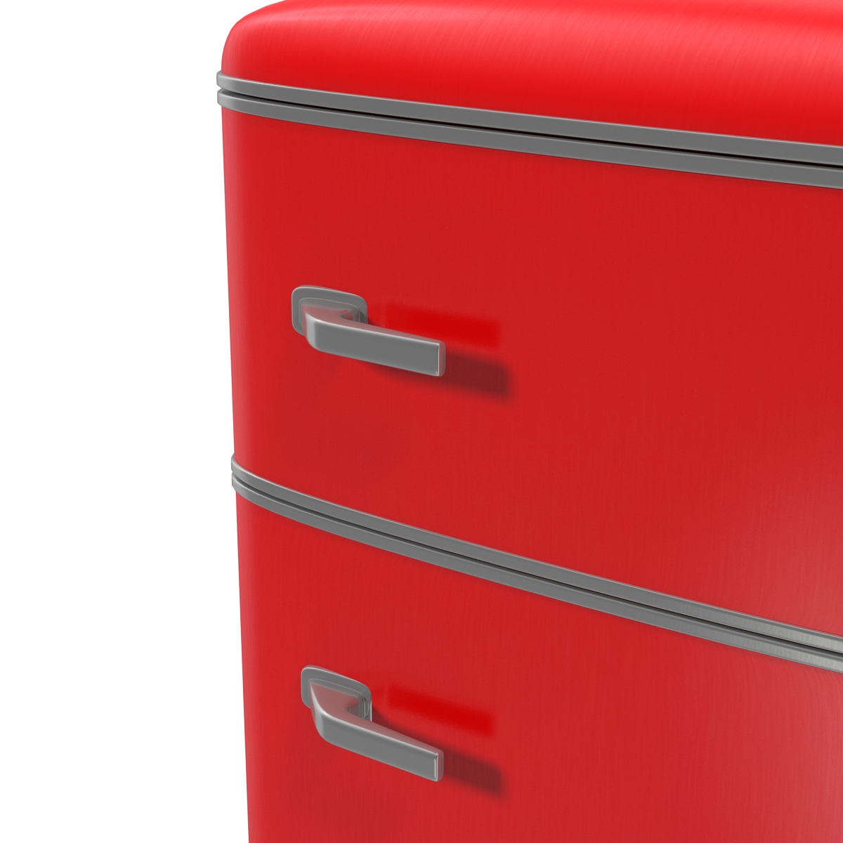 Retro Refrigerator Red 3D