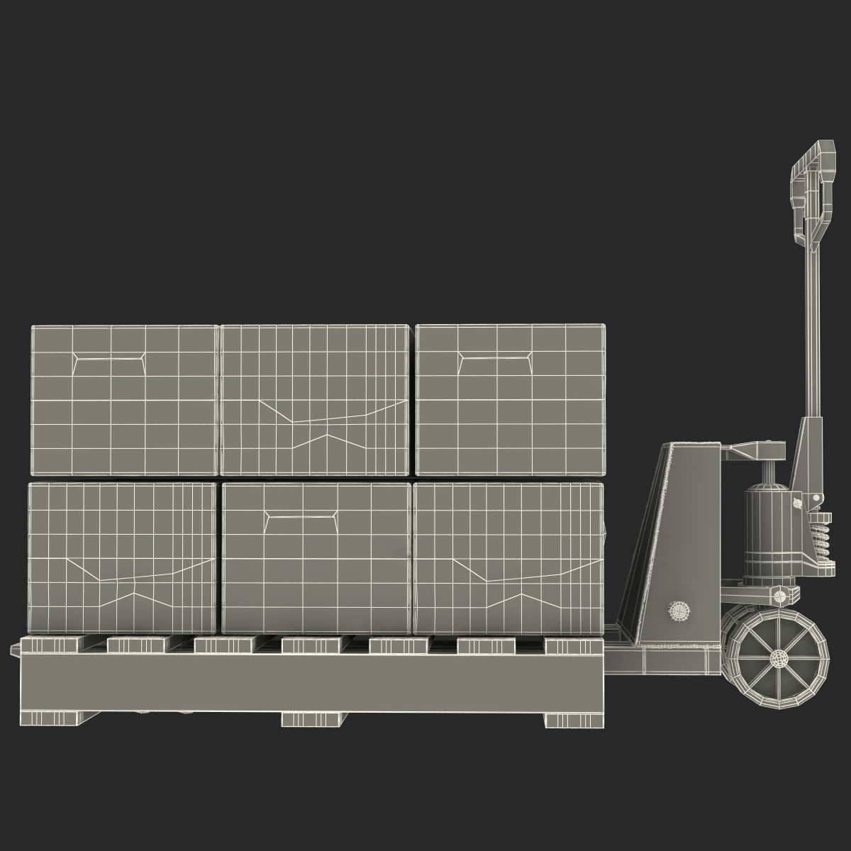 3D Pallet Jack and Wooden Pallet Set model