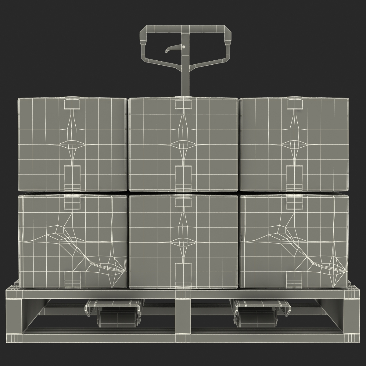 3D Pallet Jack and Wooden Pallet Set model