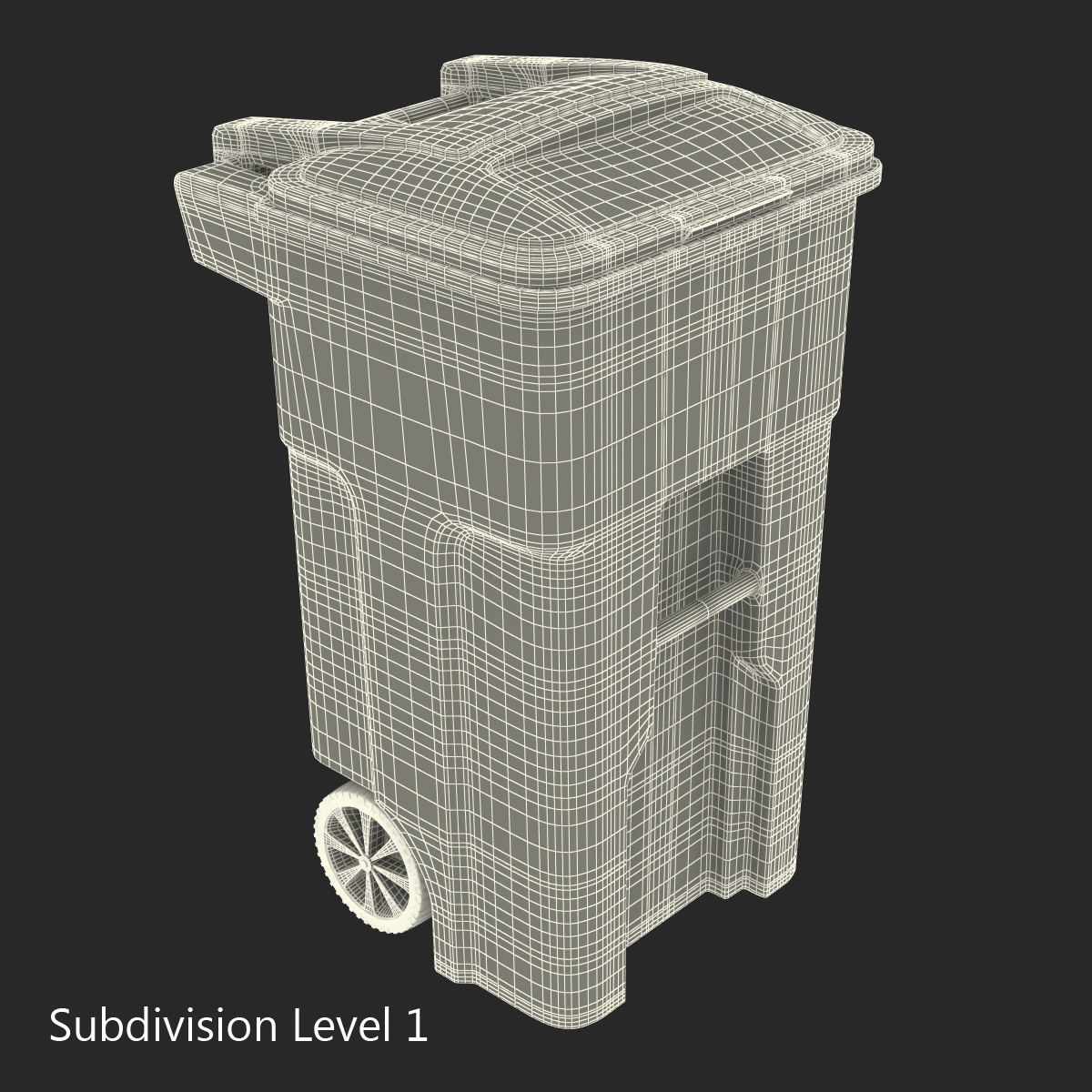 Recyling Bin Yellow 3D model