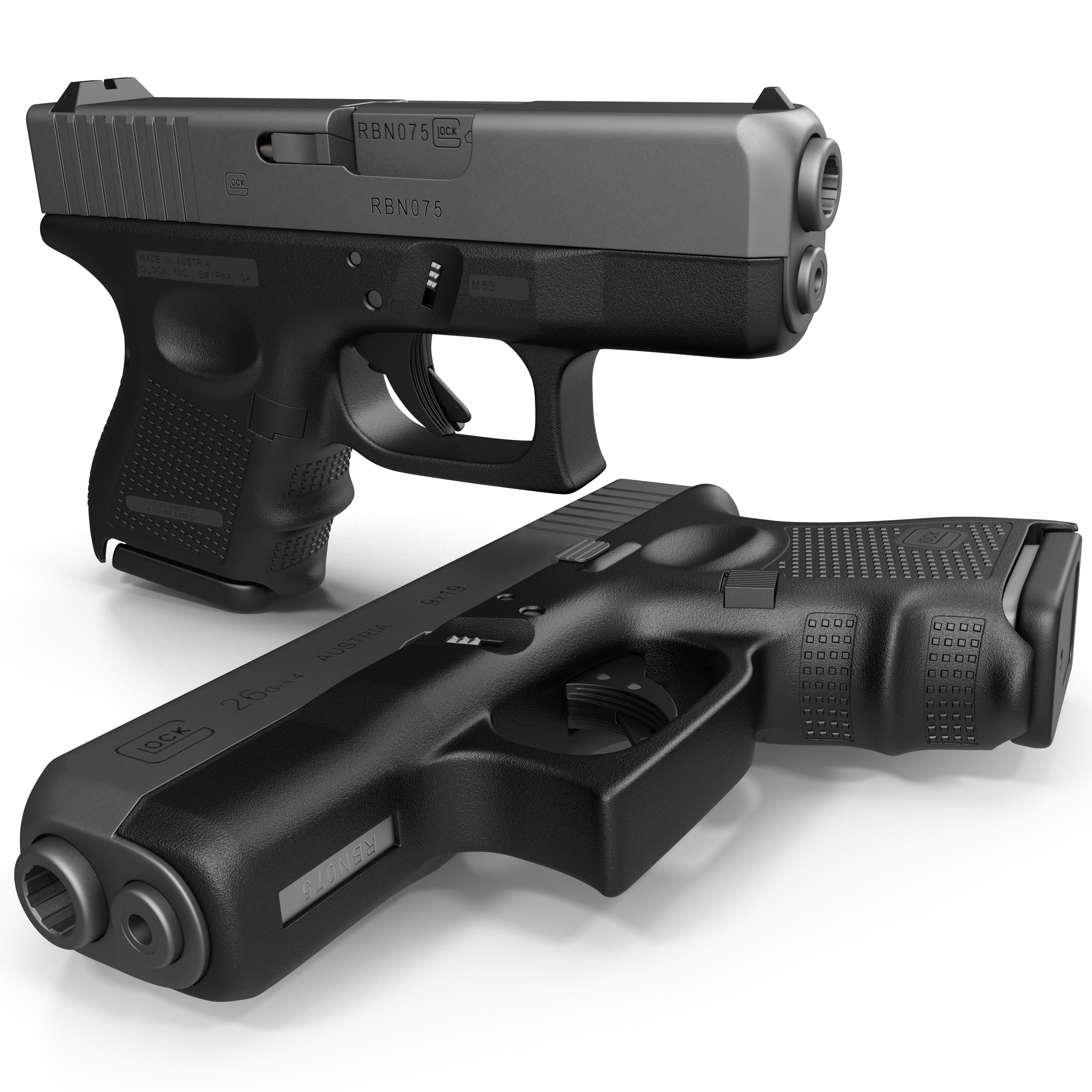 Glock 26 Black 3D model