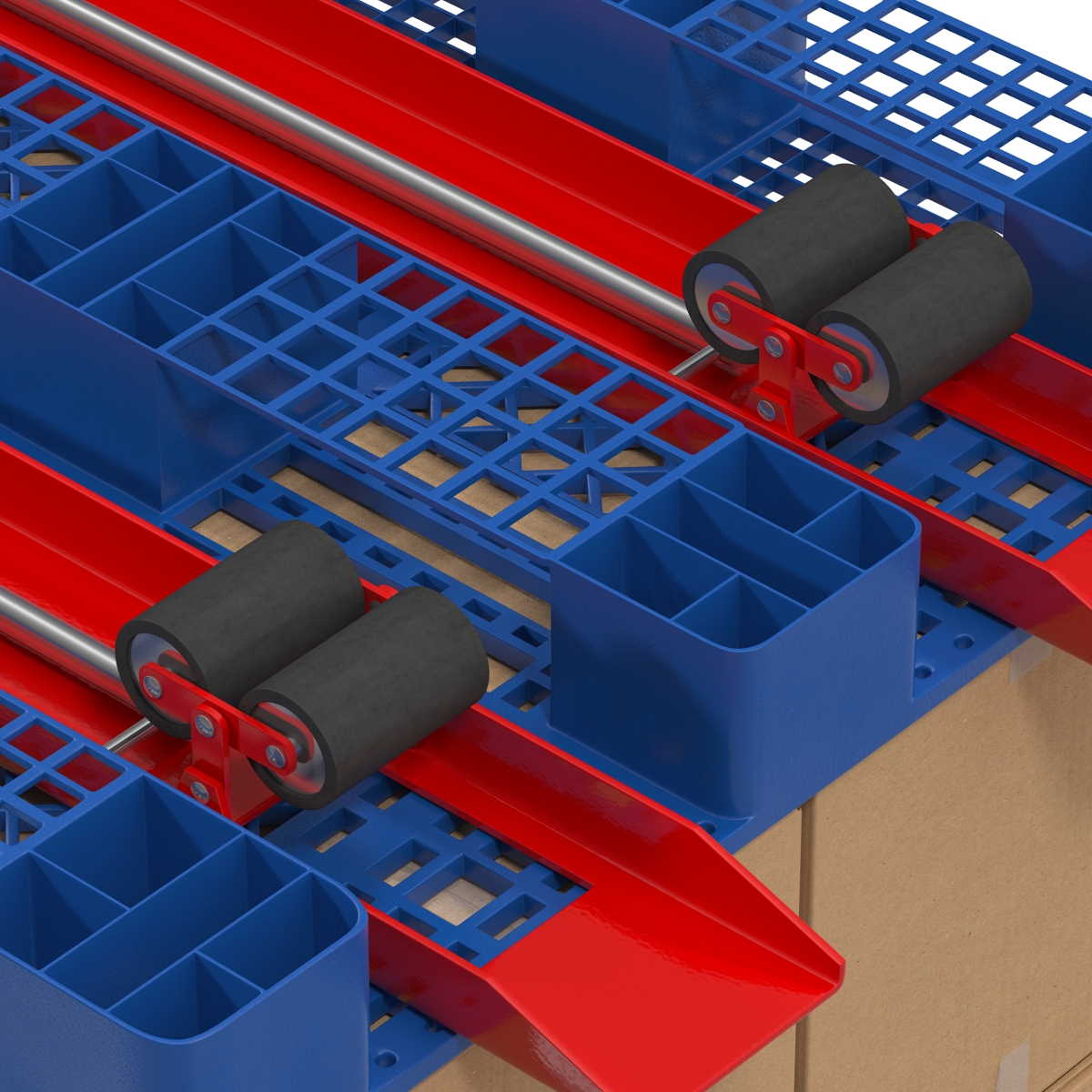 Pallet Jack and Plastic Pallet Set 3D model