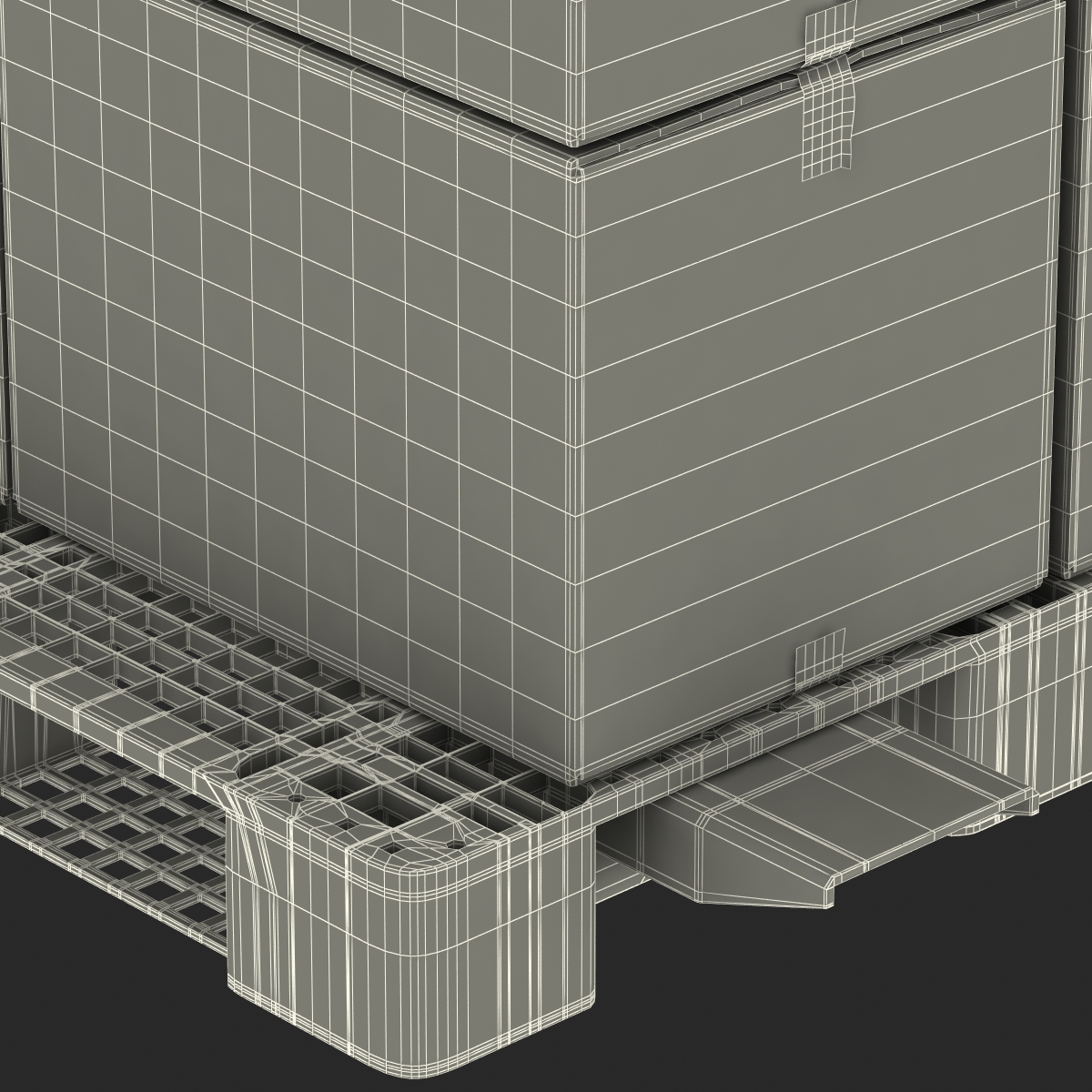 Pallet Jack and Plastic Pallet Set 3D model