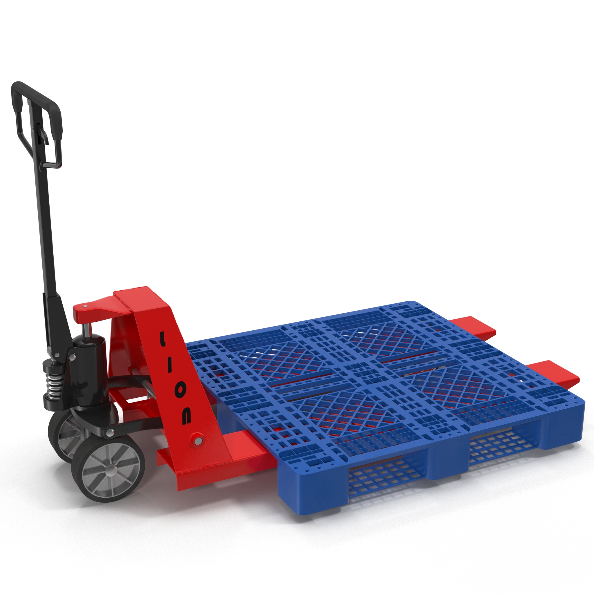 3D model Pallet Jack and Plastic Pallet