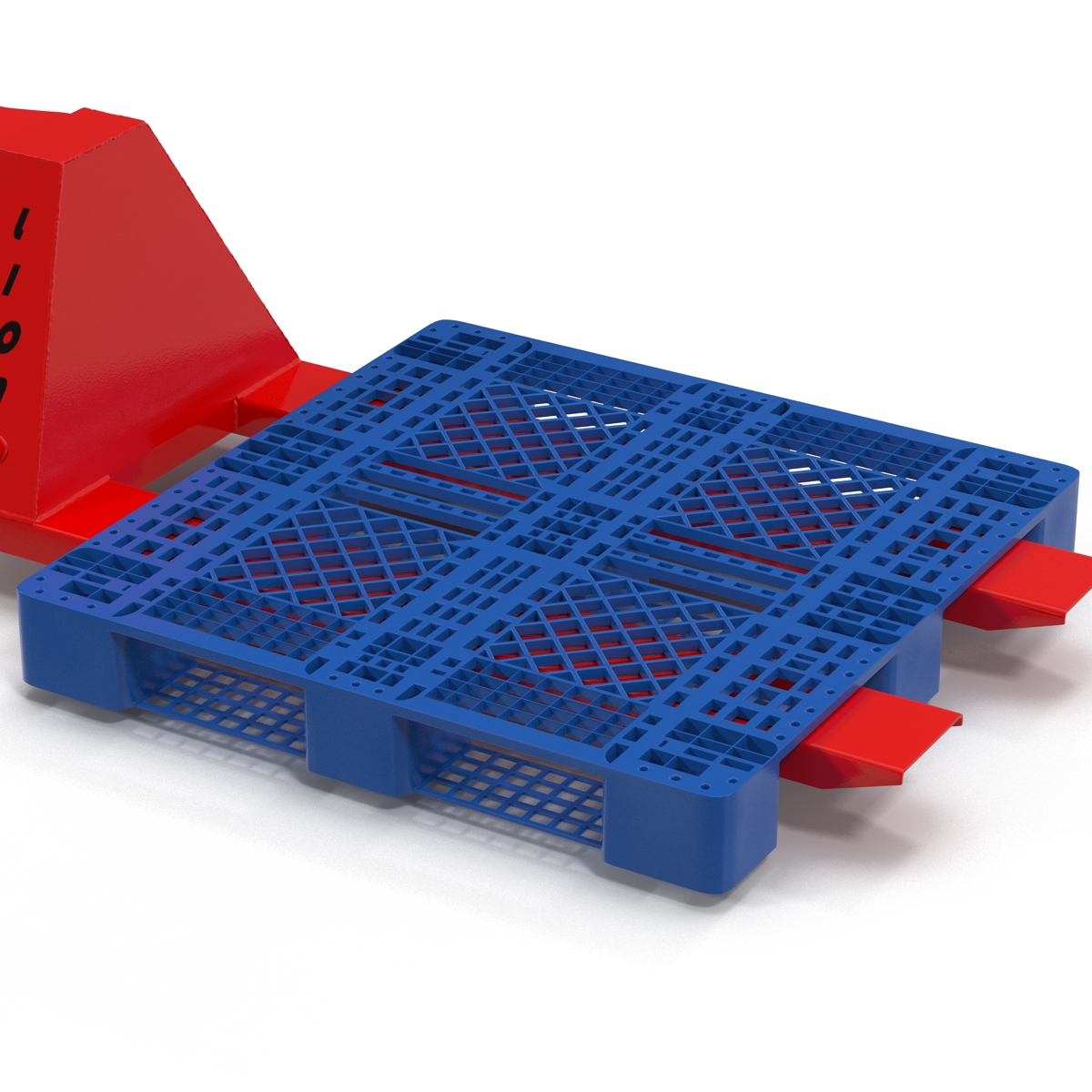 3D model Pallet Jack and Plastic Pallet