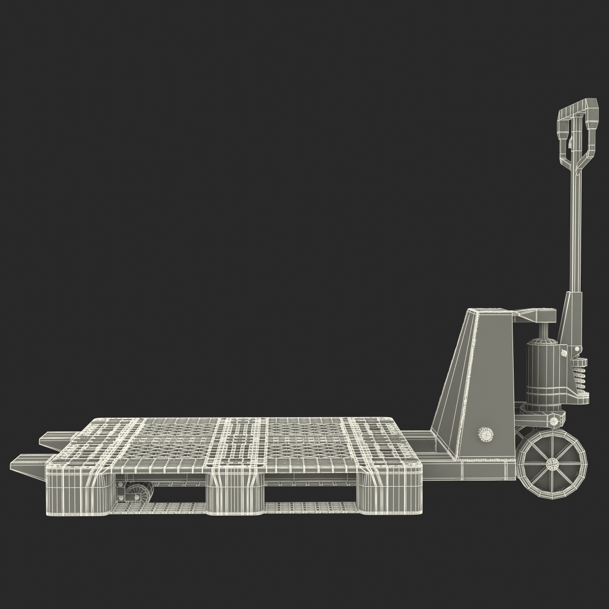 3D model Pallet Jack and Plastic Pallet