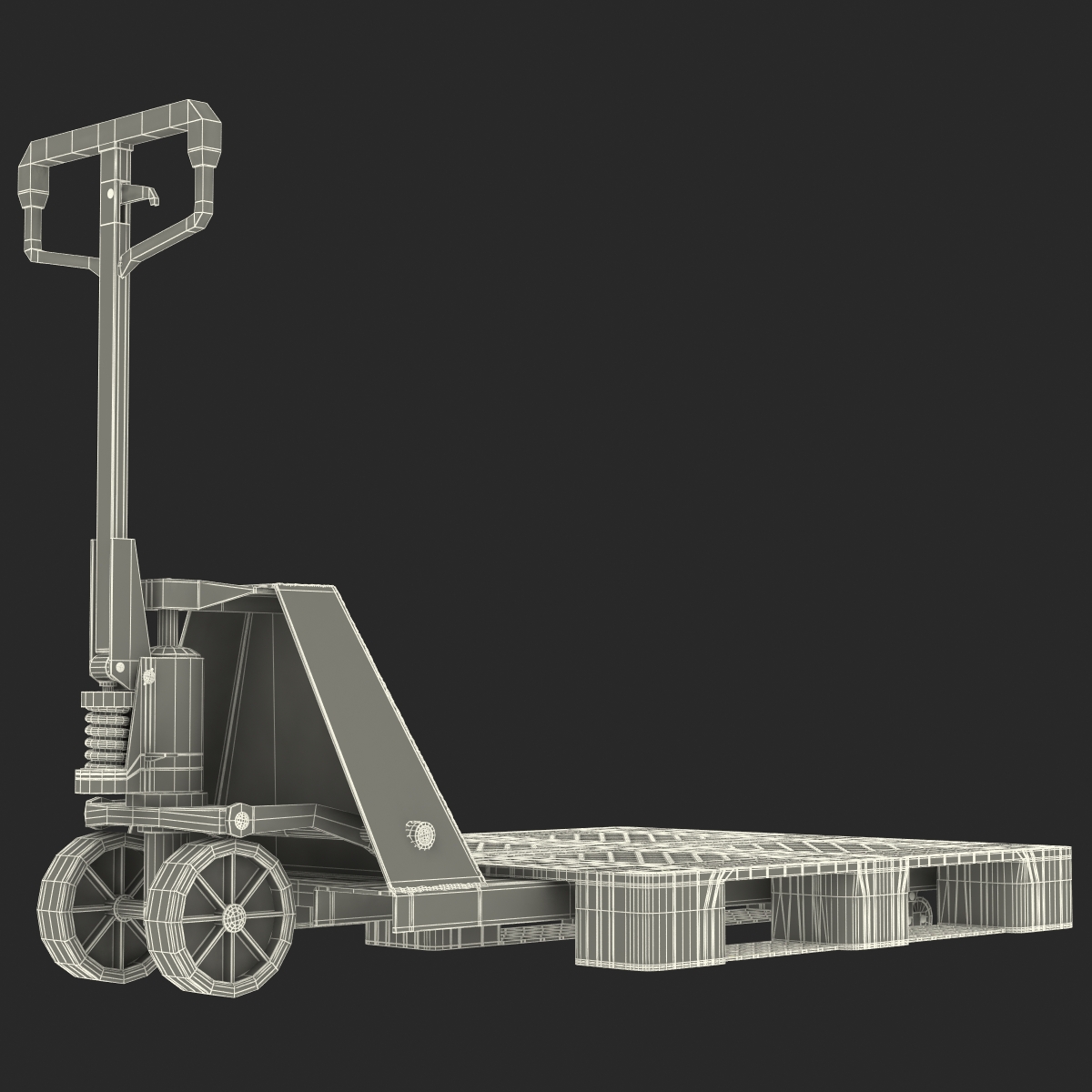 3D model Pallet Jack and Plastic Pallet