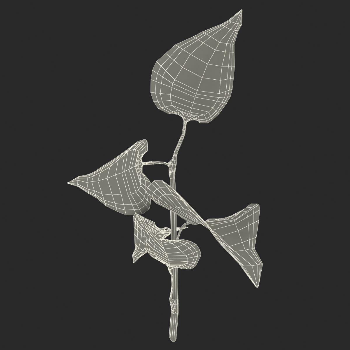 3D model Branch With Leaves 2