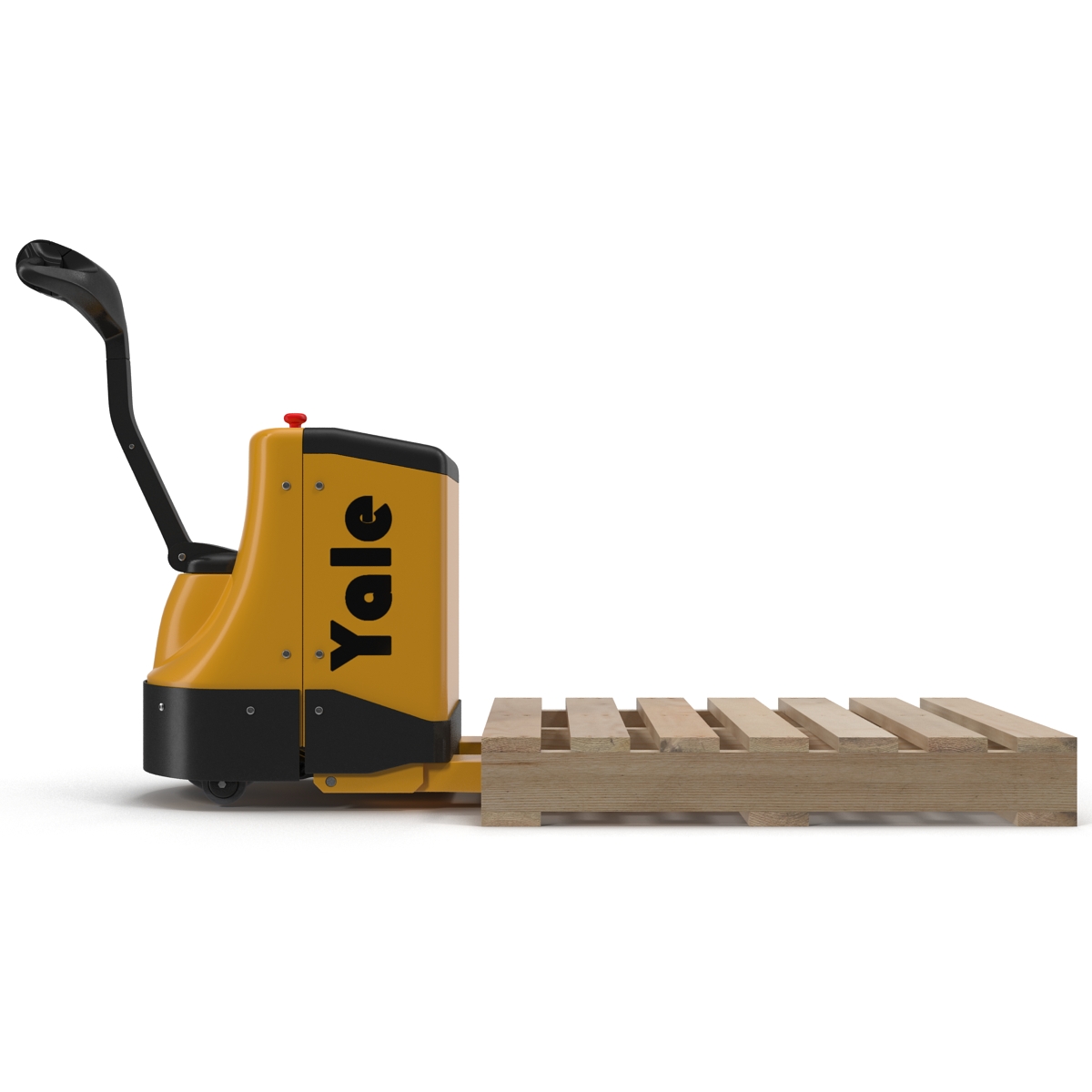 Powered Pallet Jack and Wooden Pallet 3D