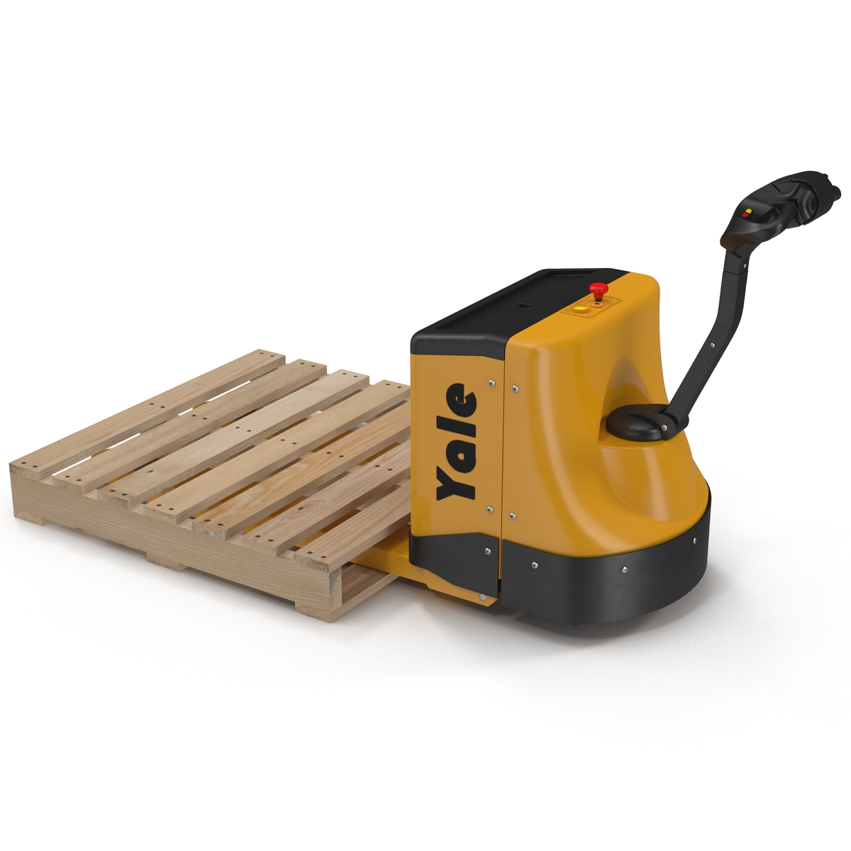 Powered Pallet Jack and Wooden Pallet 3D