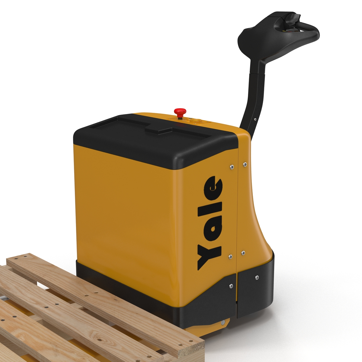 Powered Pallet Jack and Wooden Pallet 3D